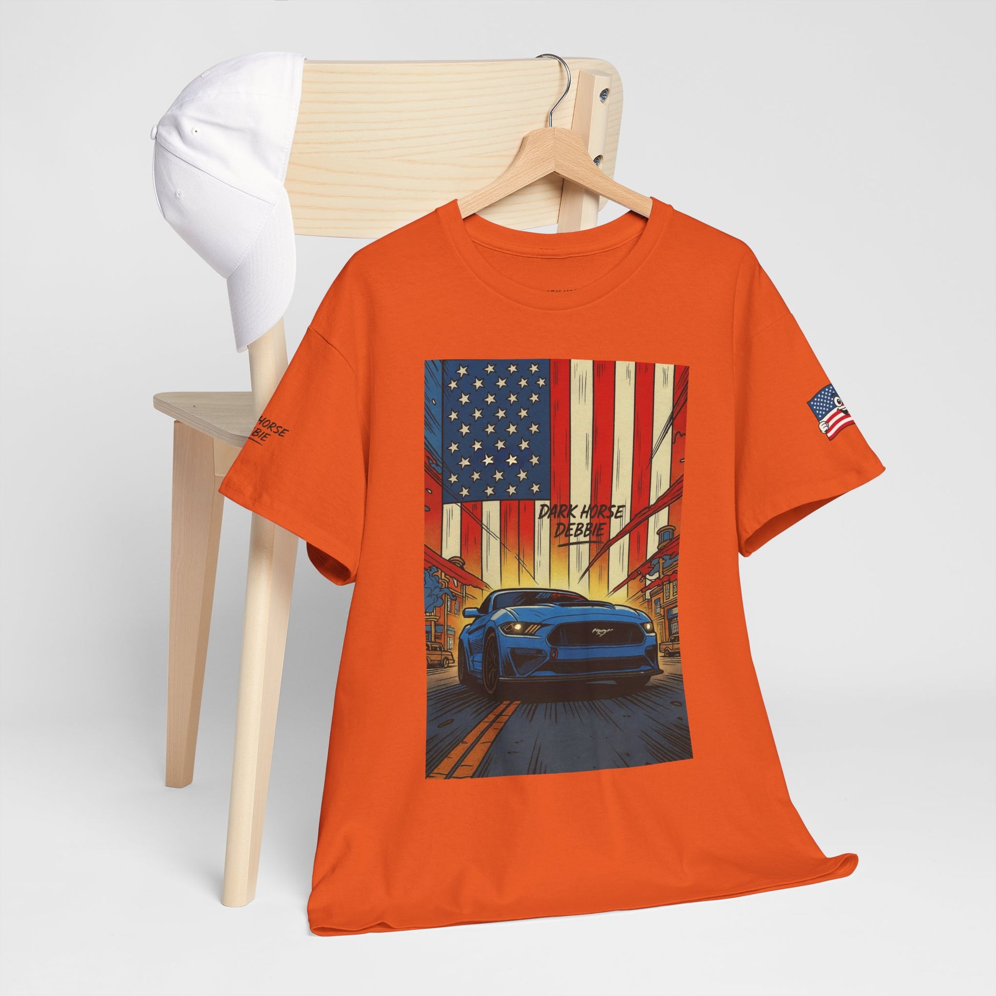 Dark Horse Debbie Patriotic Car Enthusiast Tee - Perfect for Independence Day, Gift for Dad, Car Show, Track Day, Summer Style