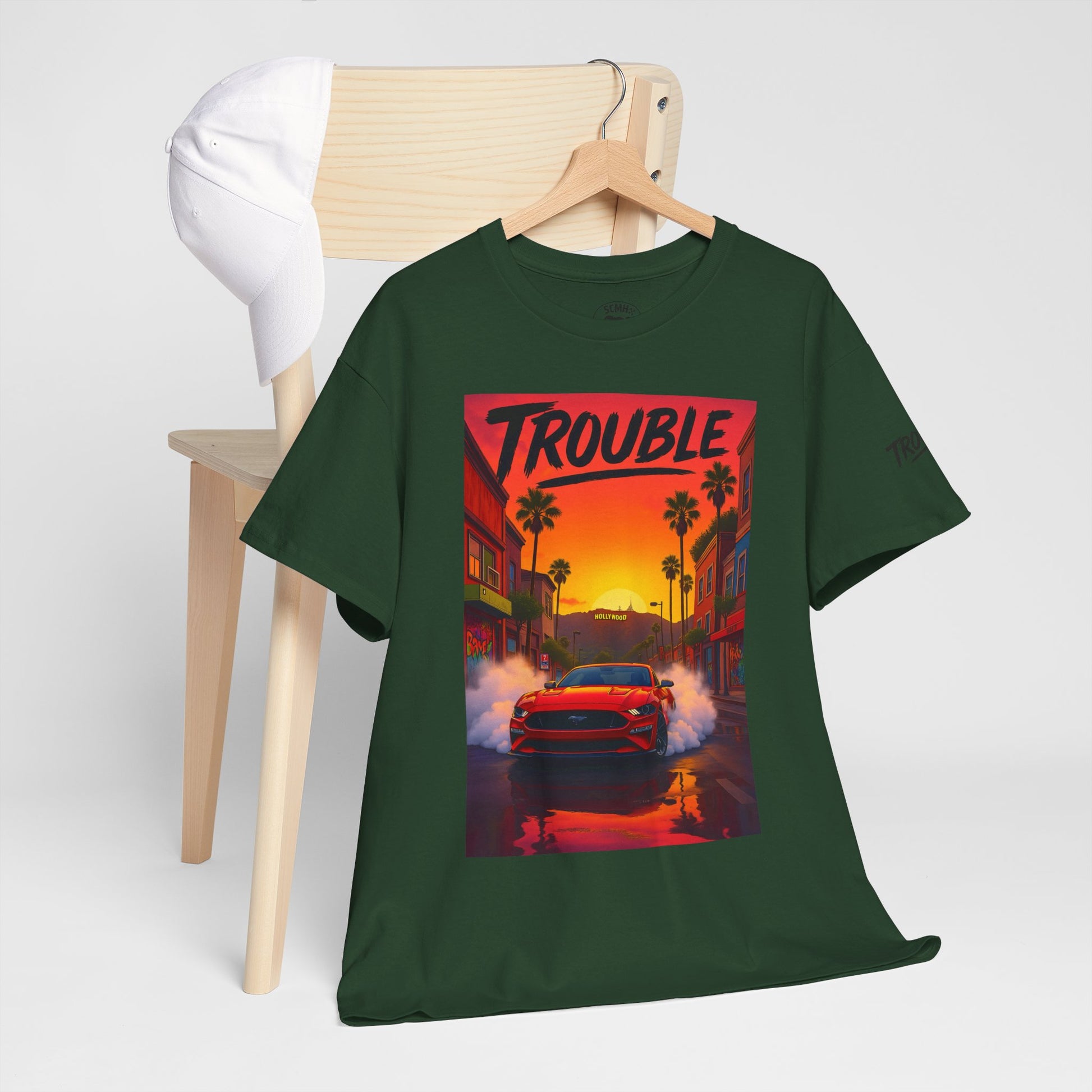 Trouble Retro Trouble Graphic Tee, Unisex Cotton T-Shirt, Cool Streetwear Shirt, Casual Summer Tee, Gift for Car Lovers