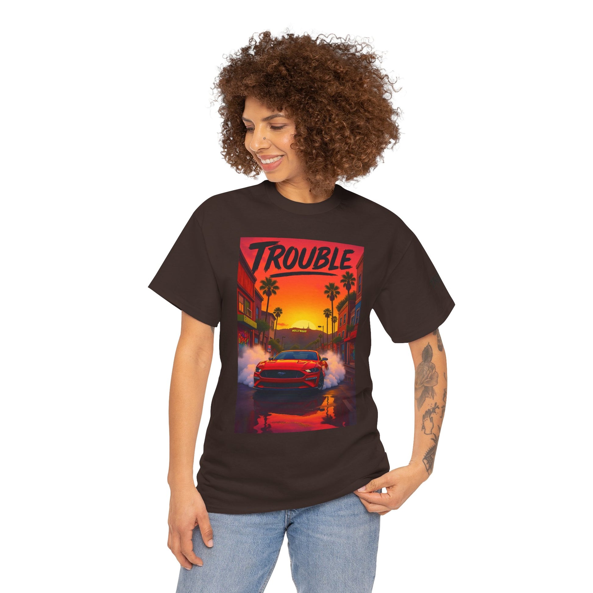 Trouble Retro Trouble Graphic Tee, Unisex Cotton T-Shirt, Cool Streetwear Shirt, Casual Summer Tee, Gift for Car Lovers