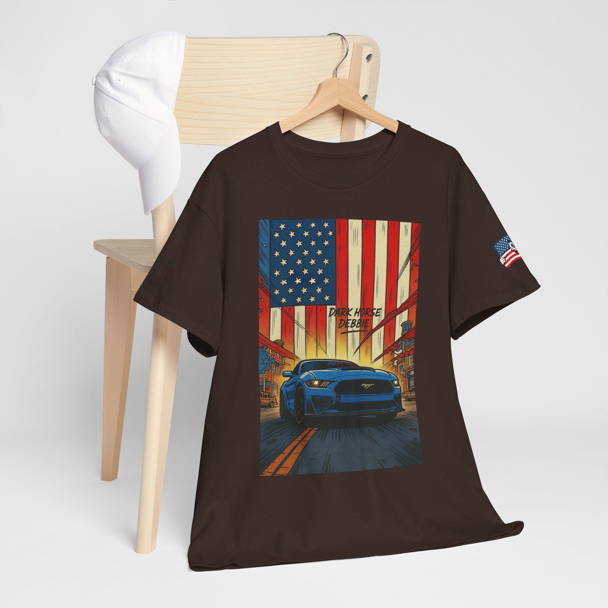 Dark Horse Debbie Patriotic Car Enthusiast Tee - Perfect for Independence Day, Gift for Dad, Car Show, Track Day, Summer Style
