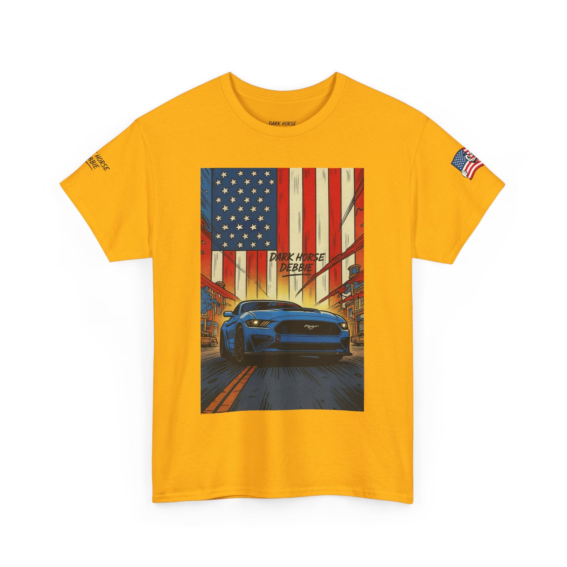 Dark Horse Debbie Patriotic Car Enthusiast Tee - Perfect for Independence Day, Gift for Dad, Car Show, Track Day, Summer Style