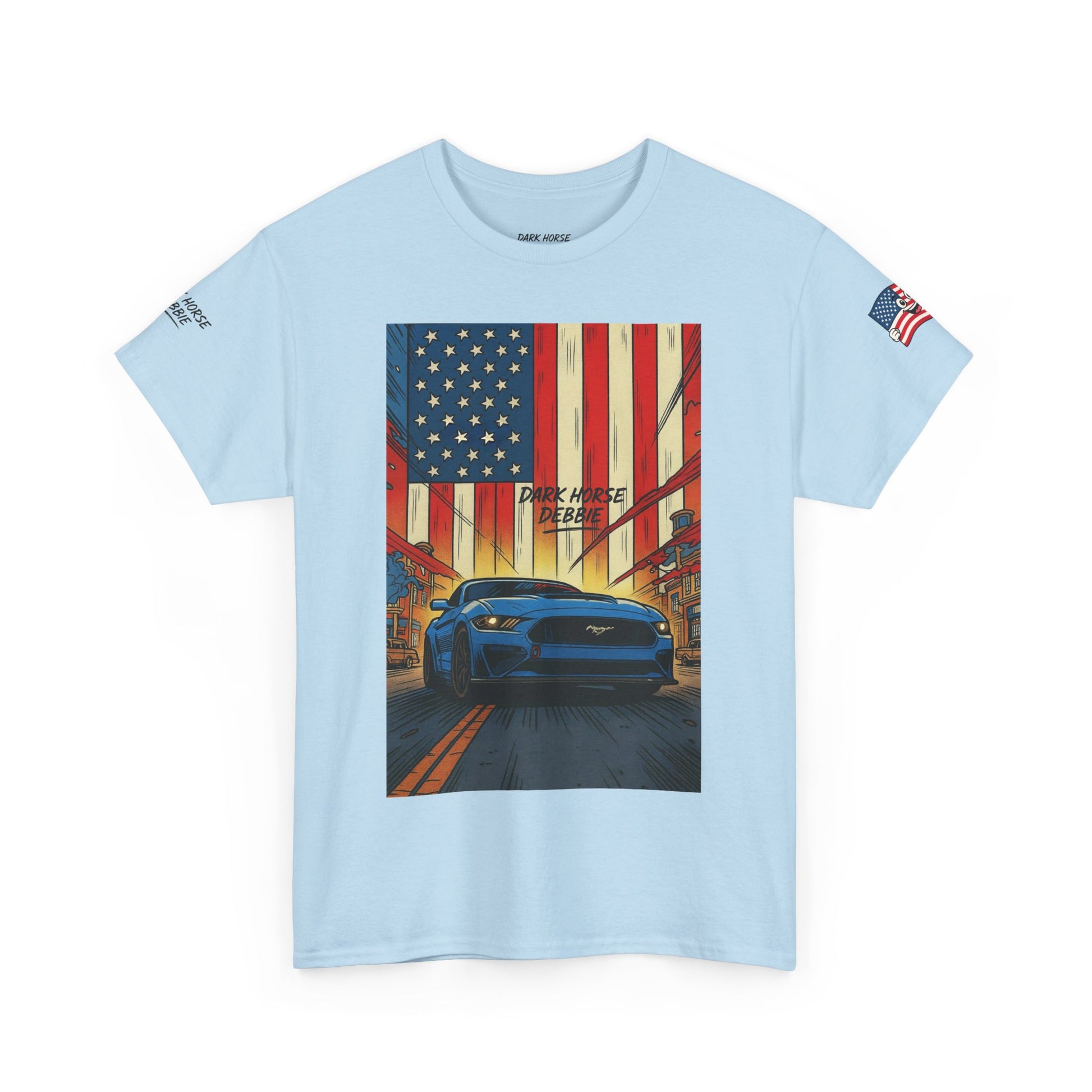 Dark Horse Debbie Patriotic Car Enthusiast Tee - Perfect for Independence Day, Gift for Dad, Car Show, Track Day, Summer Style