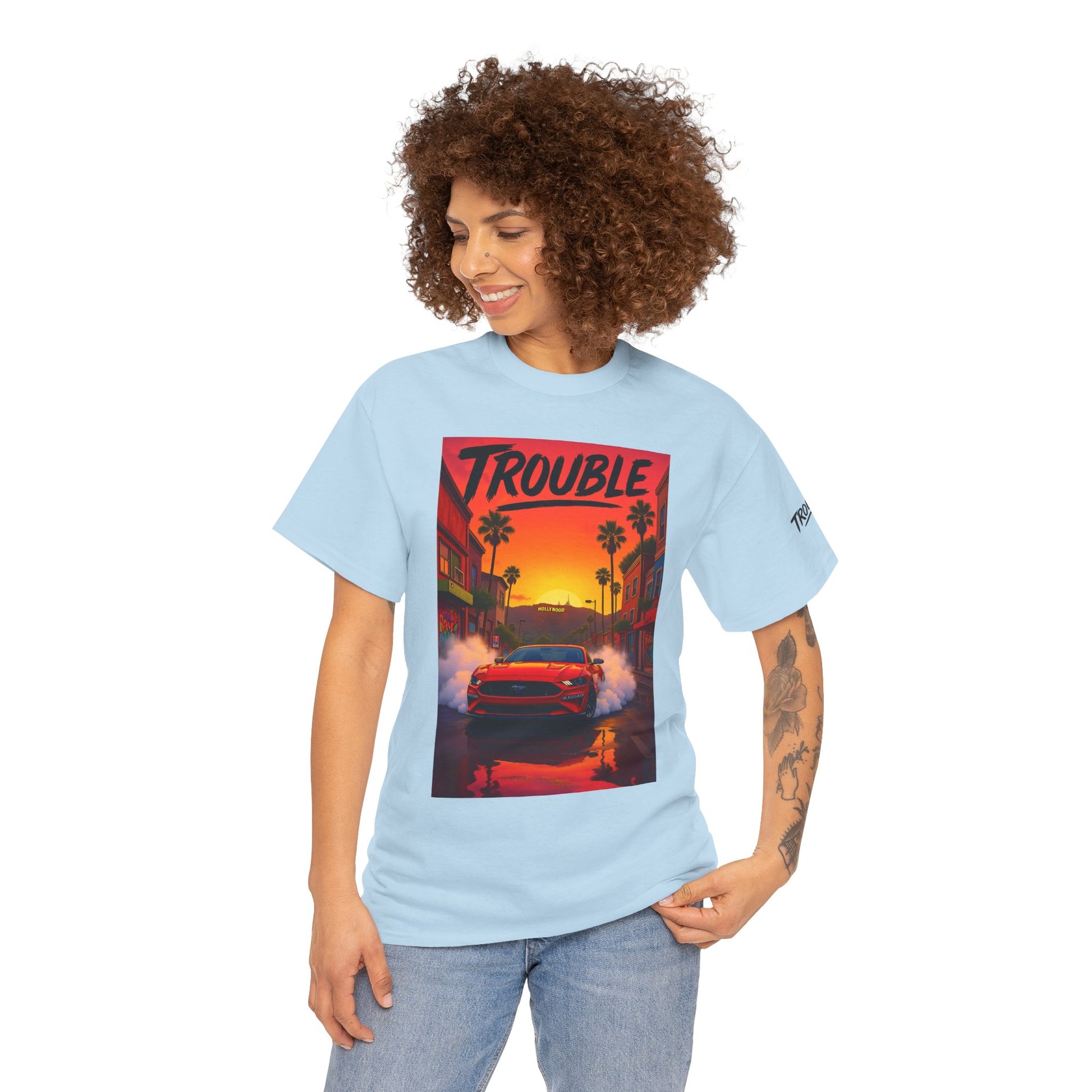 Trouble Retro Trouble Graphic Tee, Unisex Cotton T-Shirt, Cool Streetwear Shirt, Casual Summer Tee, Gift for Car Lovers