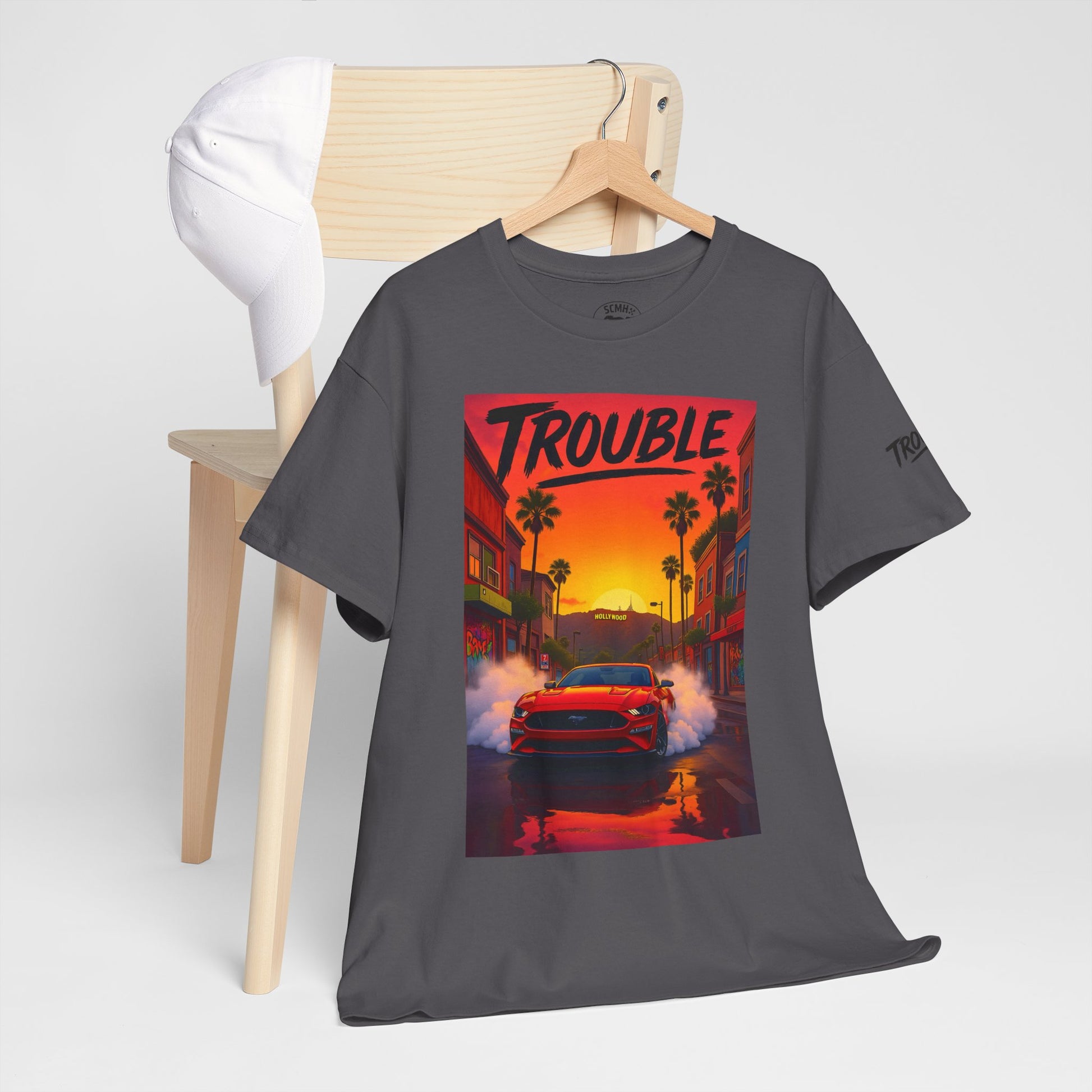 Trouble Retro Trouble Graphic Tee, Unisex Cotton T-Shirt, Cool Streetwear Shirt, Casual Summer Tee, Gift for Car Lovers