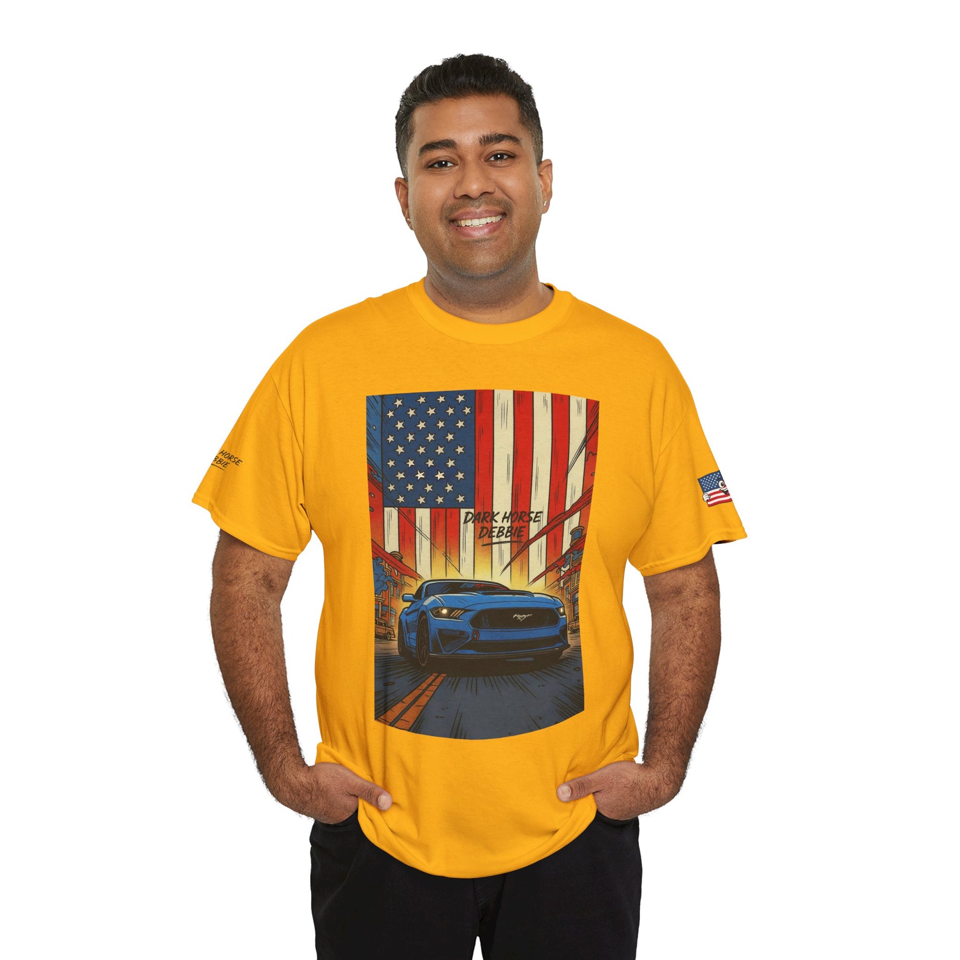 Dark Horse Debbie Patriotic Car Enthusiast Tee - Perfect for Independence Day, Gift for Dad, Car Show, Track Day, Summer Style