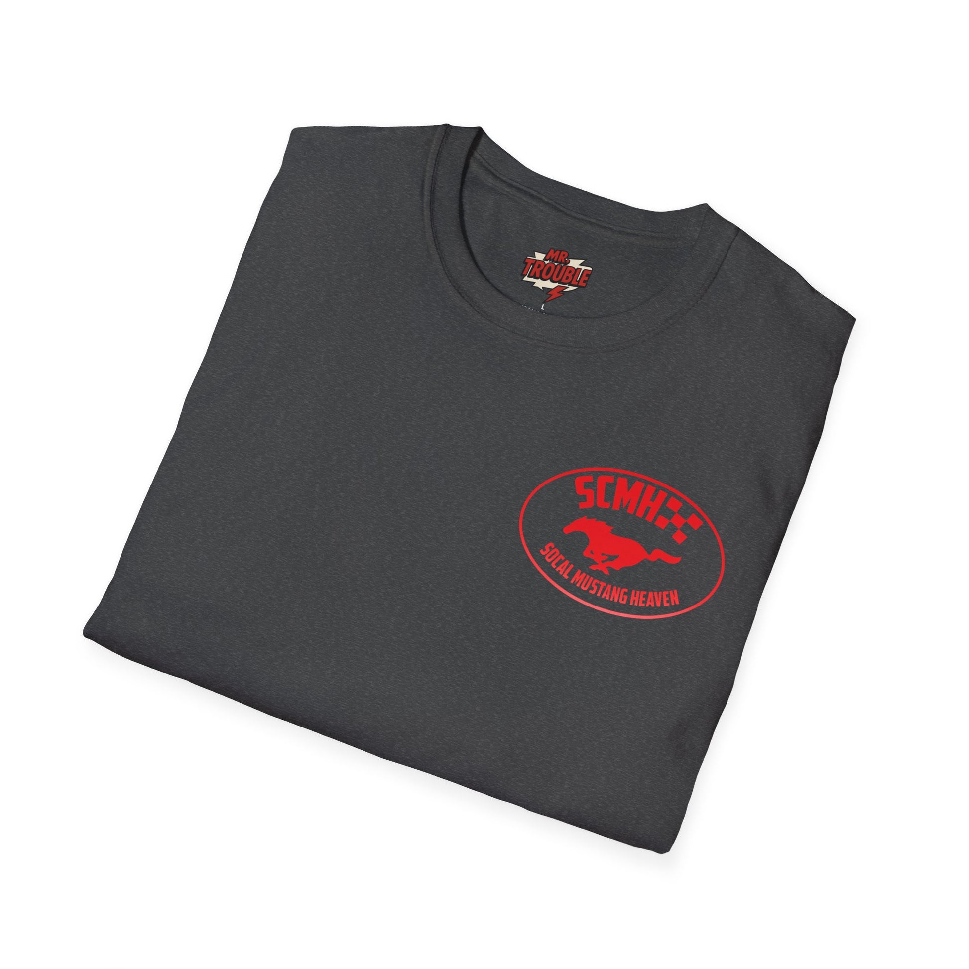 Mr. Trouble SoCal Mustang Heaven T-Shirt, Unisex T-Shirt, Vintage Style Tee, Horse Lover Gift, Car Enthusiast Apparel, Horse Racing Shirt