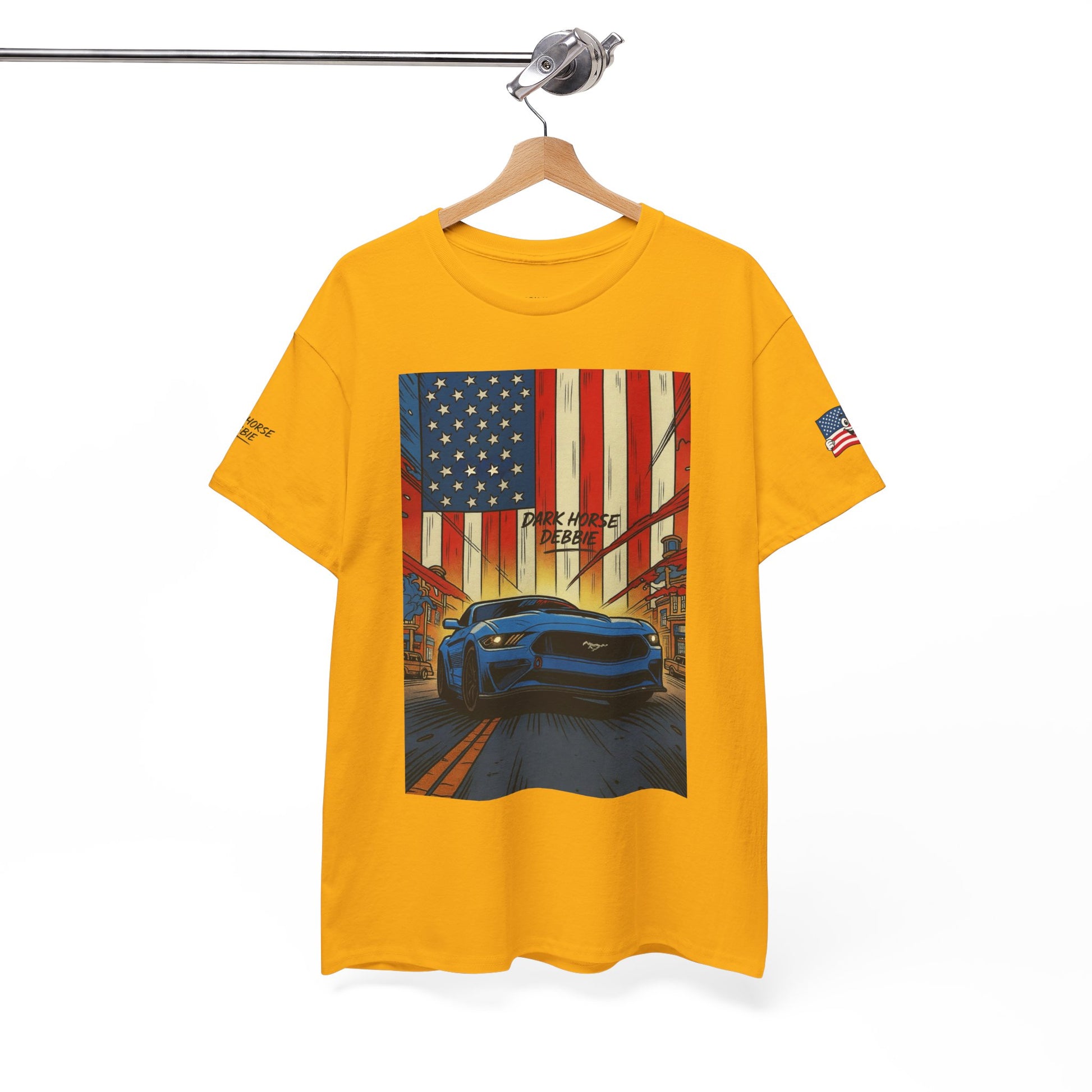 Dark Horse Debbie Patriotic Car Enthusiast Tee - Perfect for Independence Day, Gift for Dad, Car Show, Track Day, Summer Style