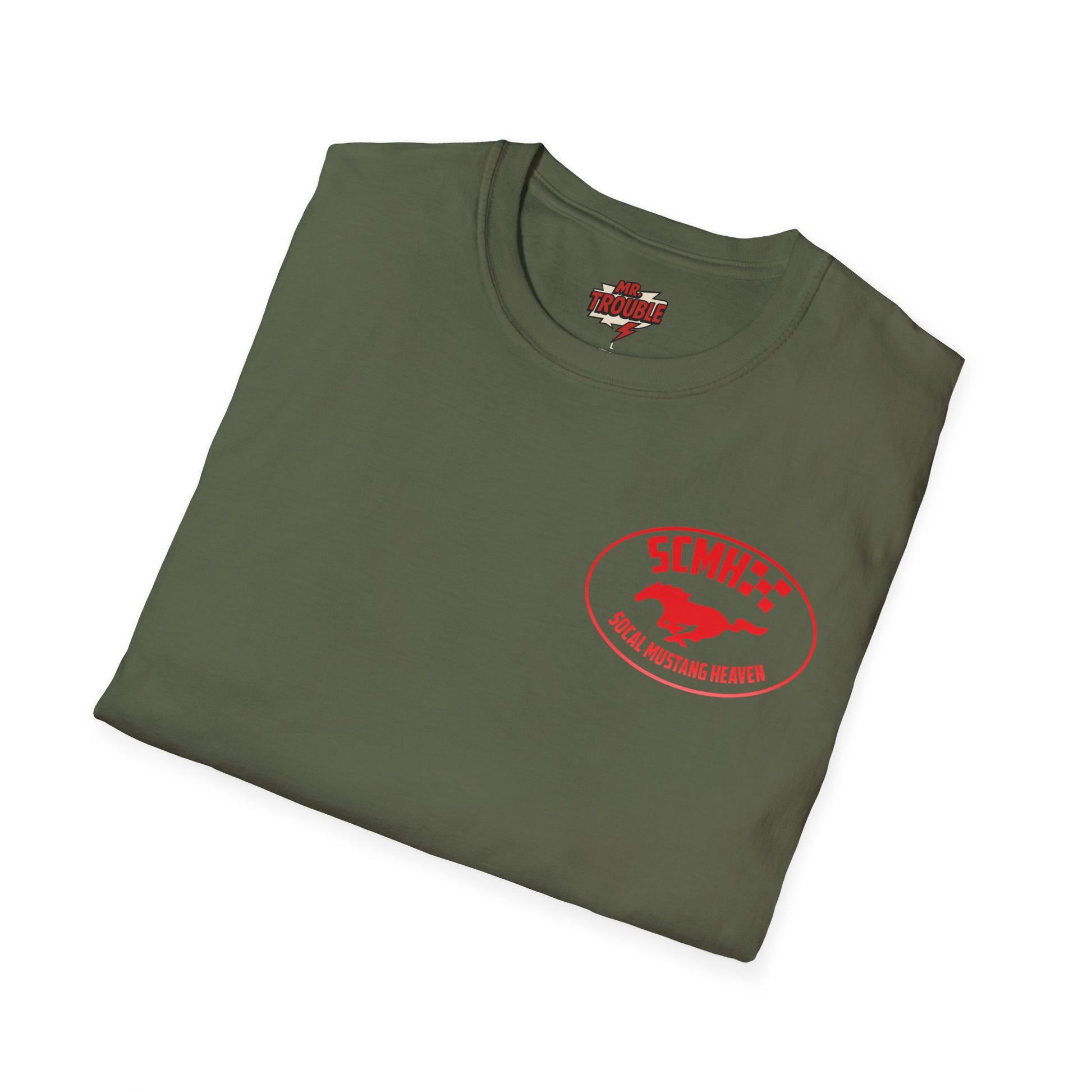 Mr. Trouble SoCal Mustang Heaven T-Shirt, Unisex T-Shirt, Vintage Style Tee, Horse Lover Gift, Car Enthusiast Apparel, Horse Racing Shirt