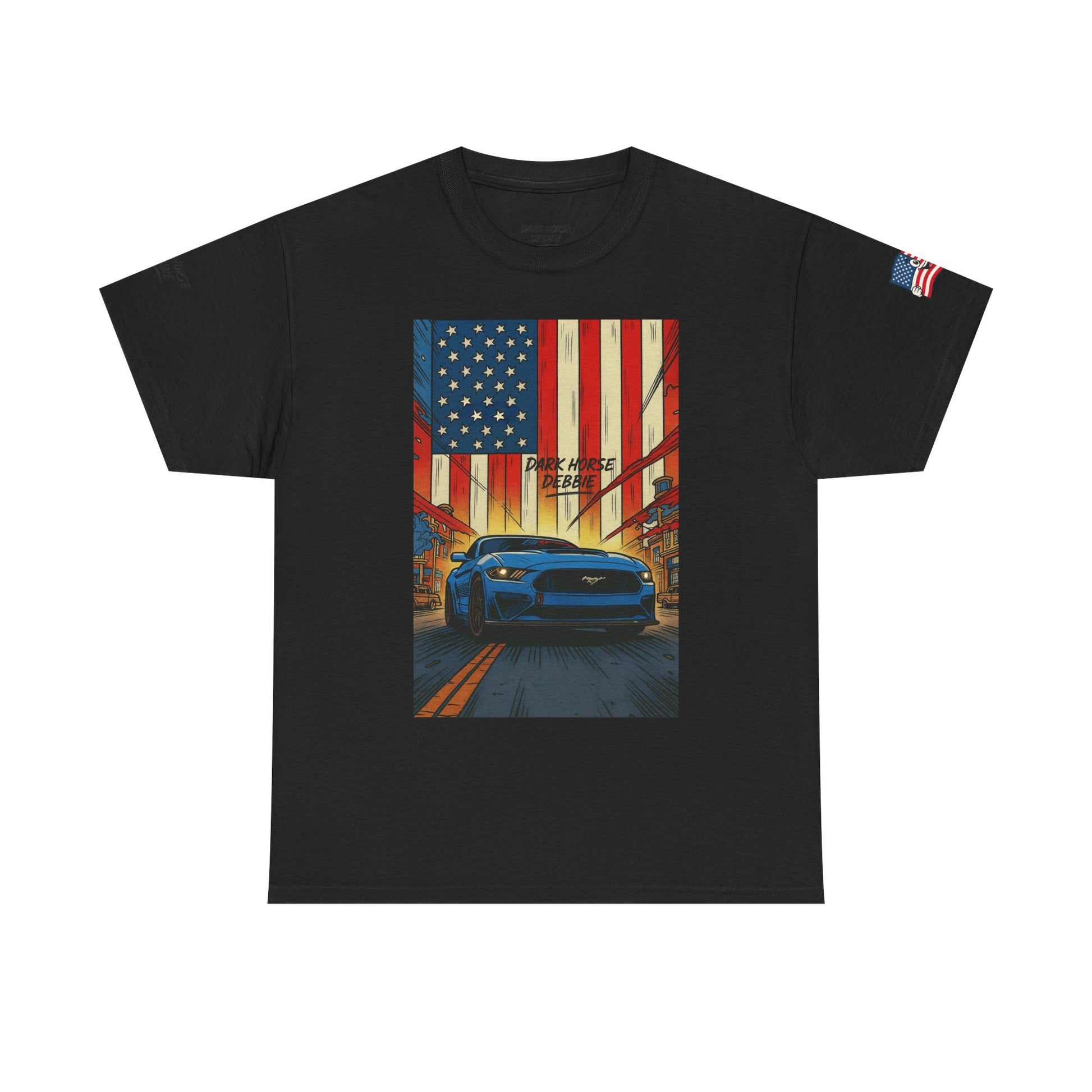 Dark Horse Debbie Patriotic Car Enthusiast Tee - Perfect for Independence Day, Gift for Dad, Car Show, Track Day, Summer Style
