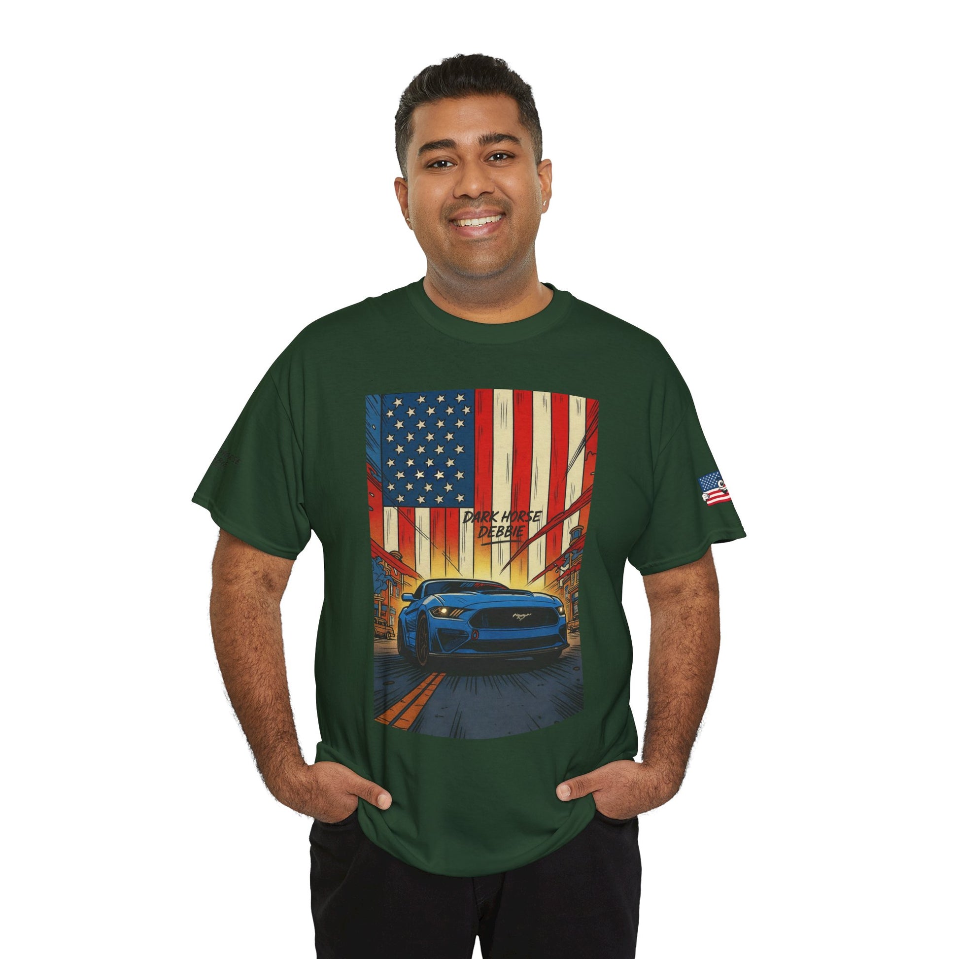 Dark Horse Debbie Patriotic Car Enthusiast Tee - Perfect for Independence Day, Gift for Dad, Car Show, Track Day, Summer Style