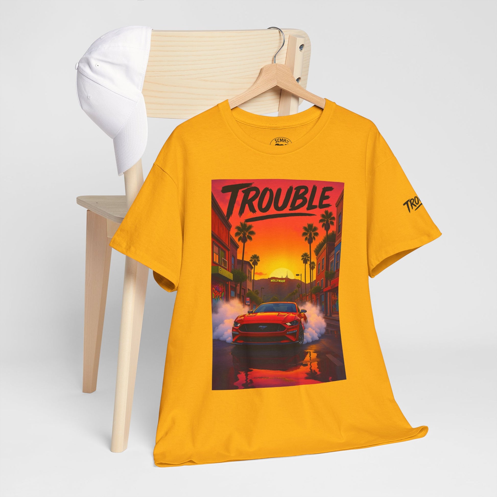 Trouble Retro Trouble Graphic Tee, Unisex Cotton T-Shirt, Cool Streetwear Shirt, Casual Summer Tee, Gift for Car Lovers