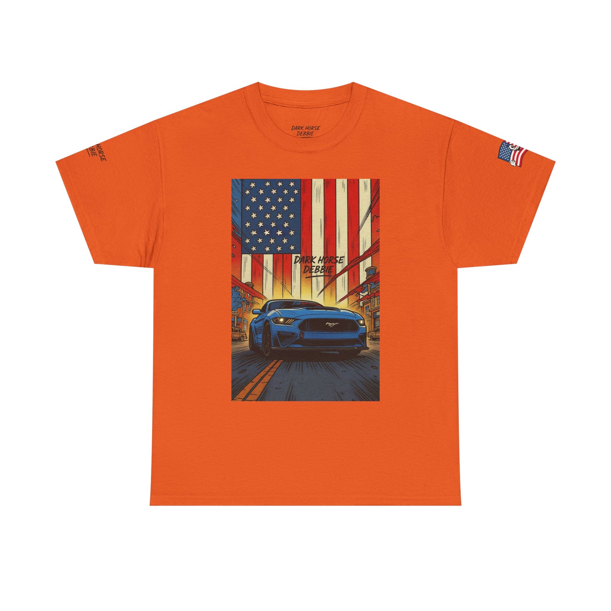 Dark Horse Debbie Patriotic Car Enthusiast Tee - Perfect for Independence Day, Gift for Dad, Car Show, Track Day, Summer Style