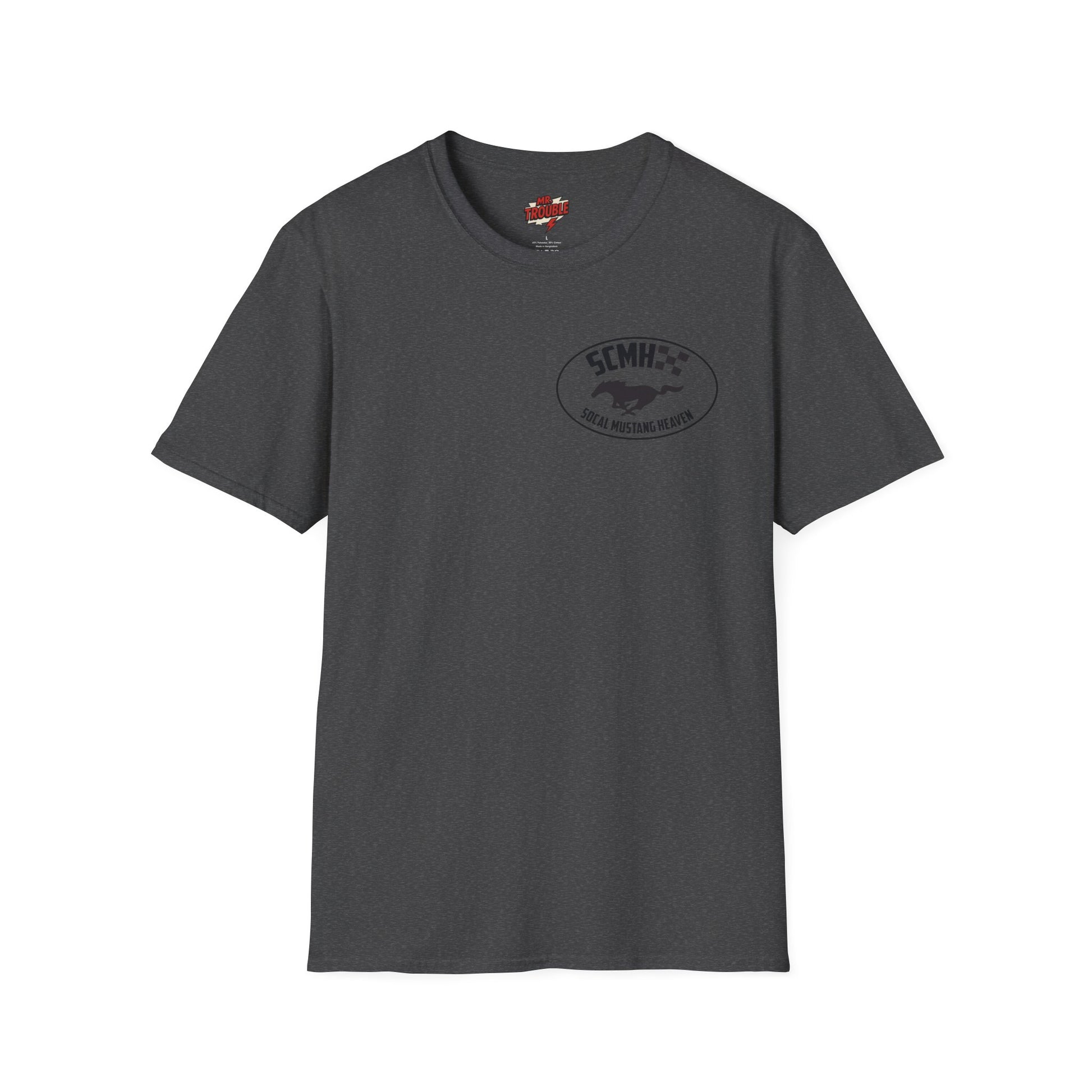 Mr. Trouble SoCal Mustang Heaven T-Shirt, Unisex Graphic Tee, Perfect for Car Lovers, Vintage Style, Gift for Horse Enthusiasts, Casual Wear
