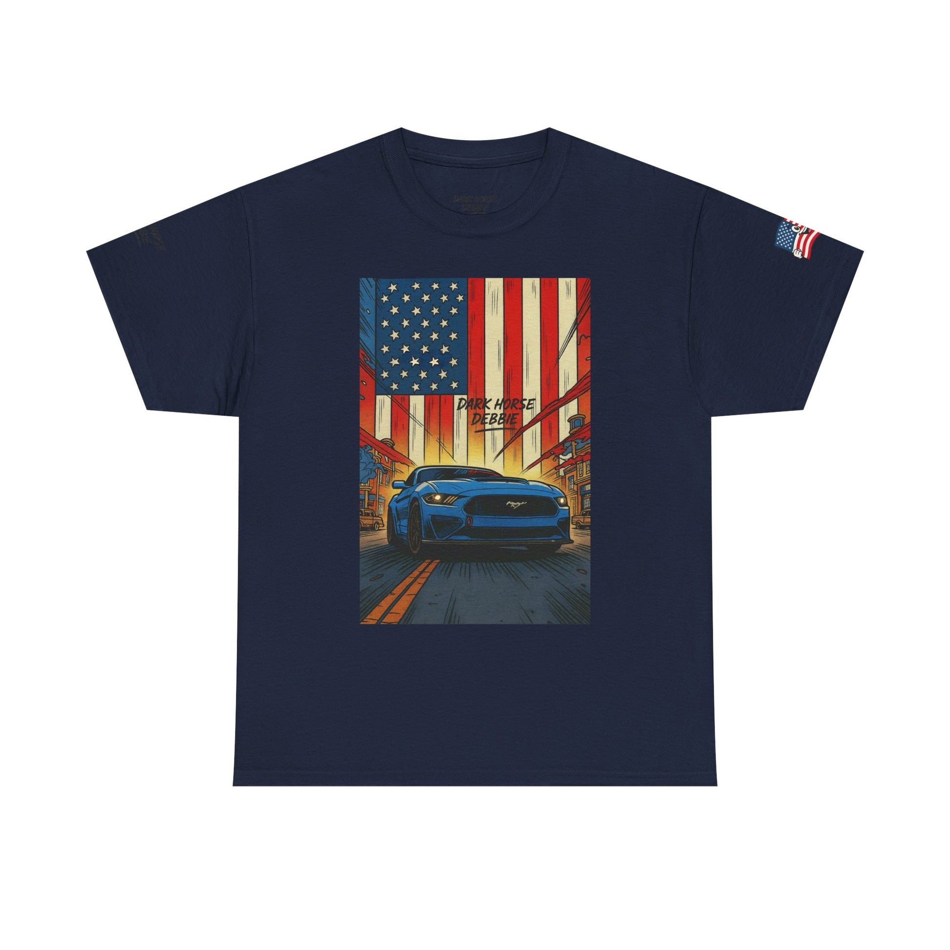 Dark Horse Debbie Patriotic Car Enthusiast Tee - Perfect for Independence Day, Gift for Dad, Car Show, Track Day, Summer Style