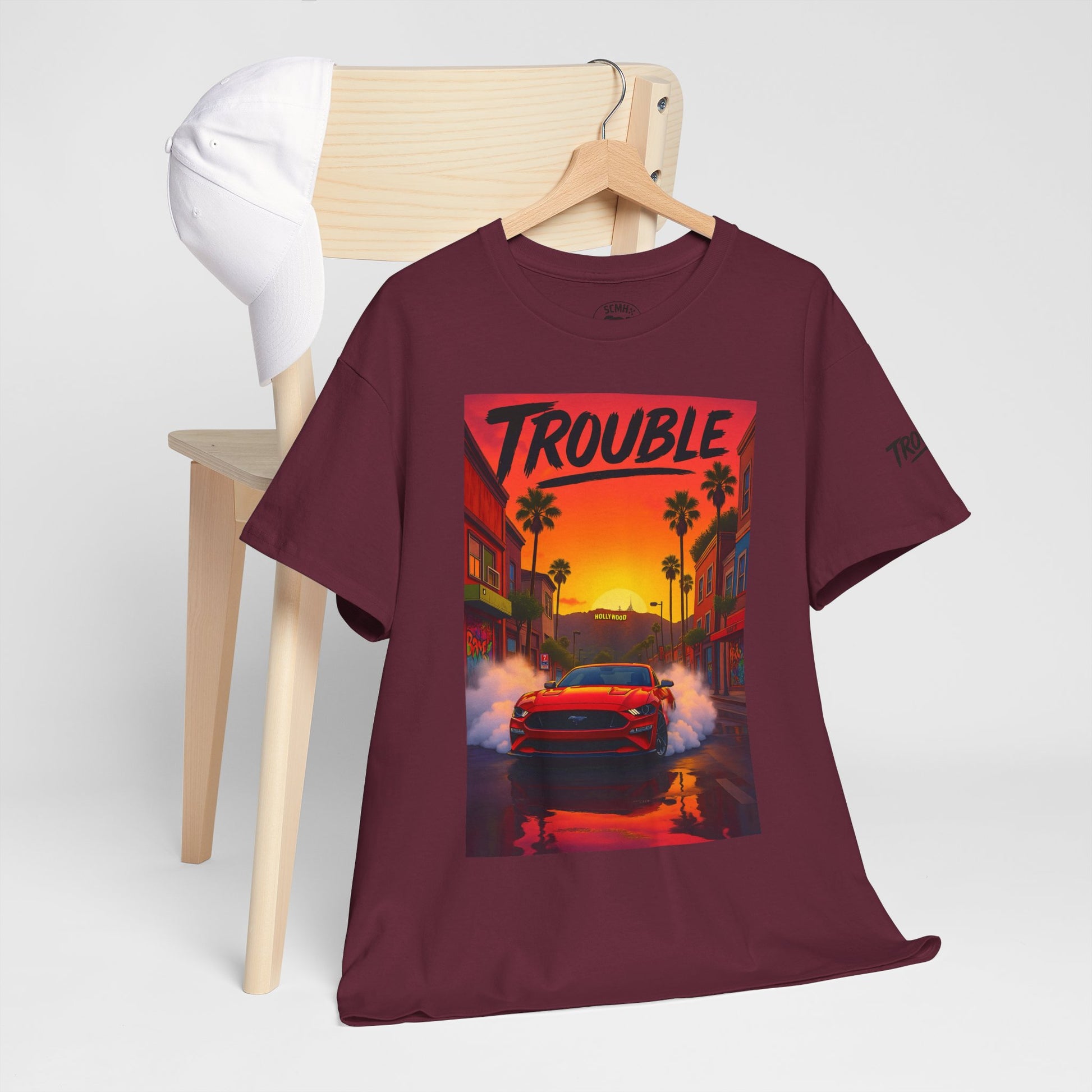 Trouble Retro Trouble Graphic Tee, Unisex Cotton T-Shirt, Cool Streetwear Shirt, Casual Summer Tee, Gift for Car Lovers