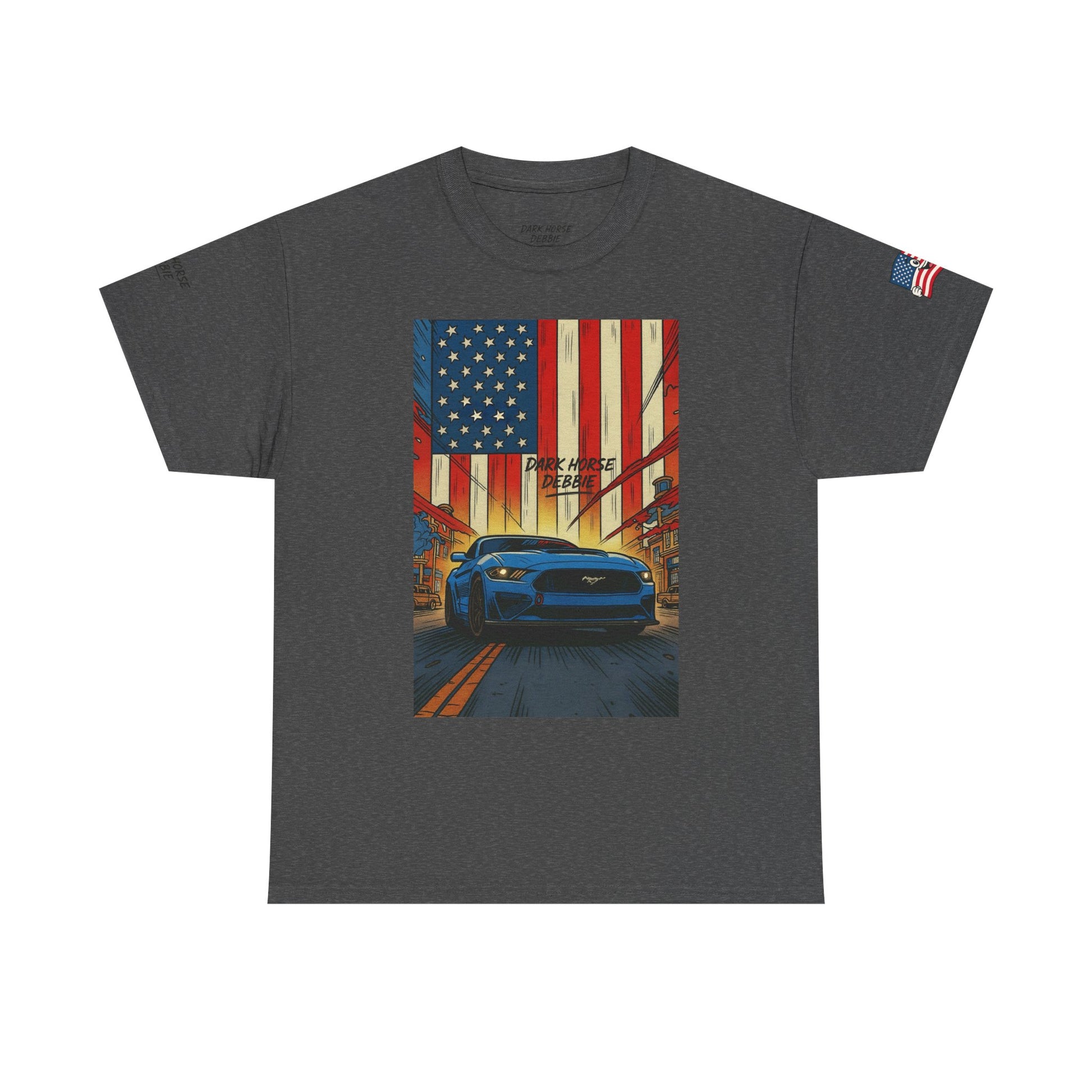 Dark Horse Debbie Patriotic Car Enthusiast Tee - Perfect for Independence Day, Gift for Dad, Car Show, Track Day, Summer Style