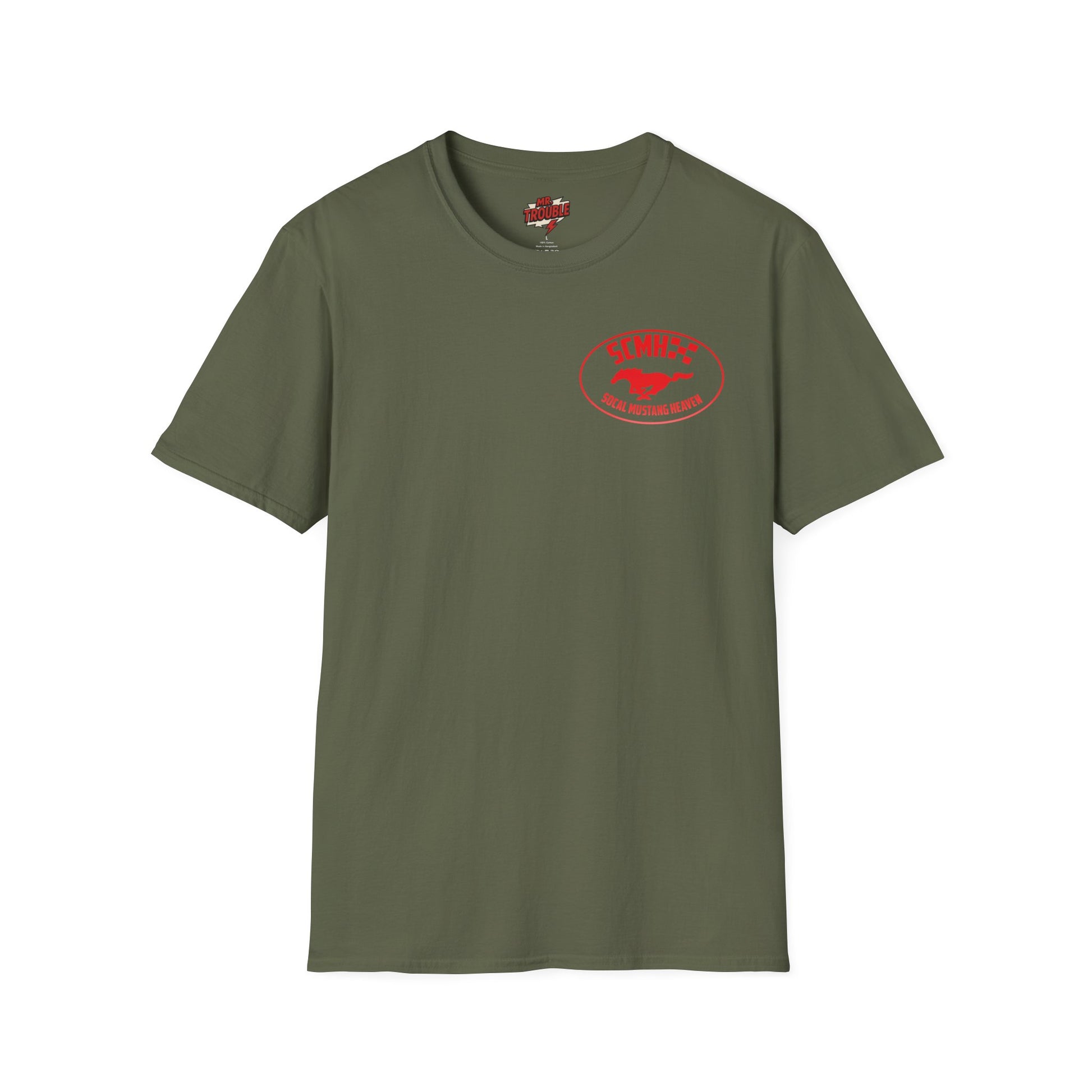 Mr. Trouble SoCal Mustang Heaven T-Shirt, Unisex T-Shirt, Vintage Style Tee, Horse Lover Gift, Car Enthusiast Apparel, Horse Racing Shirt