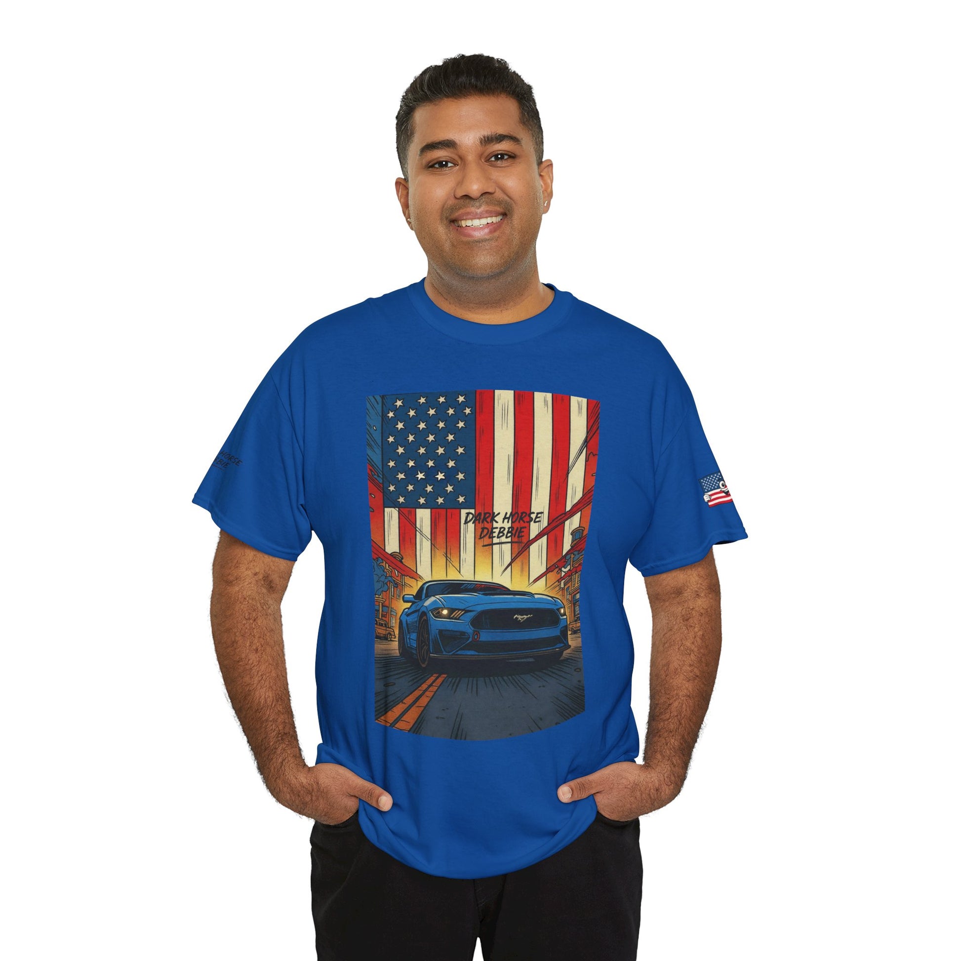 Dark Horse Debbie Patriotic Car Enthusiast Tee - Perfect for Independence Day, Gift for Dad, Car Show, Track Day, Summer Style