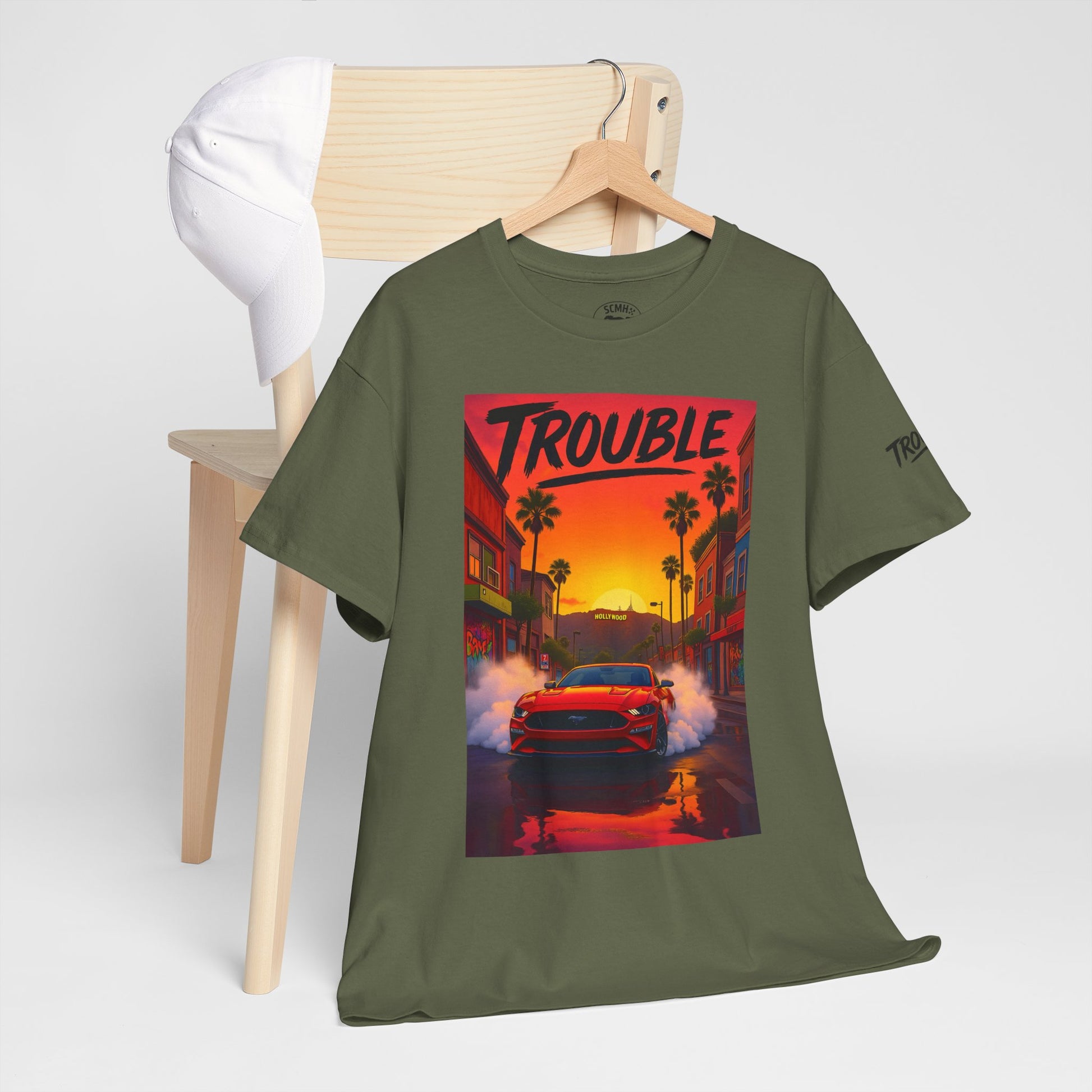 Trouble Retro Trouble Graphic Tee, Unisex Cotton T-Shirt, Cool Streetwear Shirt, Casual Summer Tee, Gift for Car Lovers