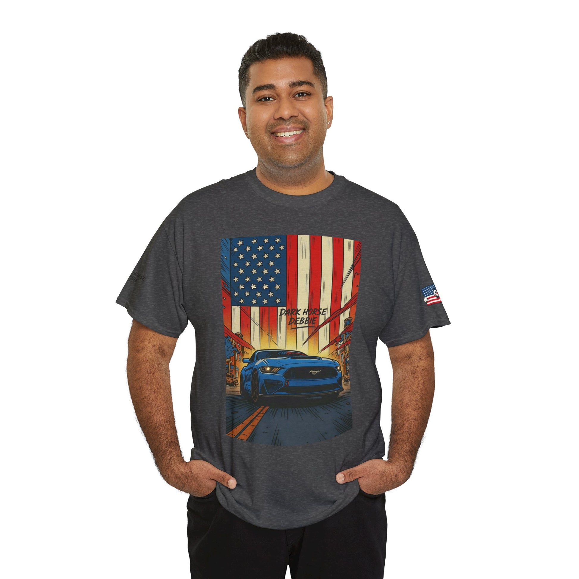Dark Horse Debbie Patriotic Car Enthusiast Tee - Perfect for Independence Day, Gift for Dad, Car Show, Track Day, Summer Style
