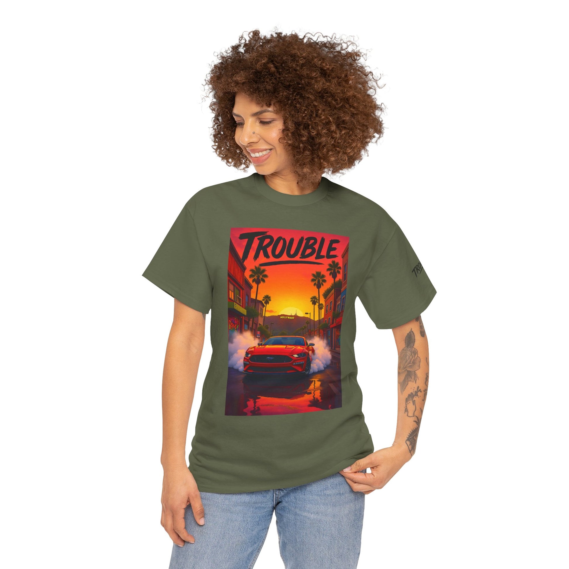 Trouble Retro Trouble Graphic Tee, Unisex Cotton T-Shirt, Cool Streetwear Shirt, Casual Summer Tee, Gift for Car Lovers