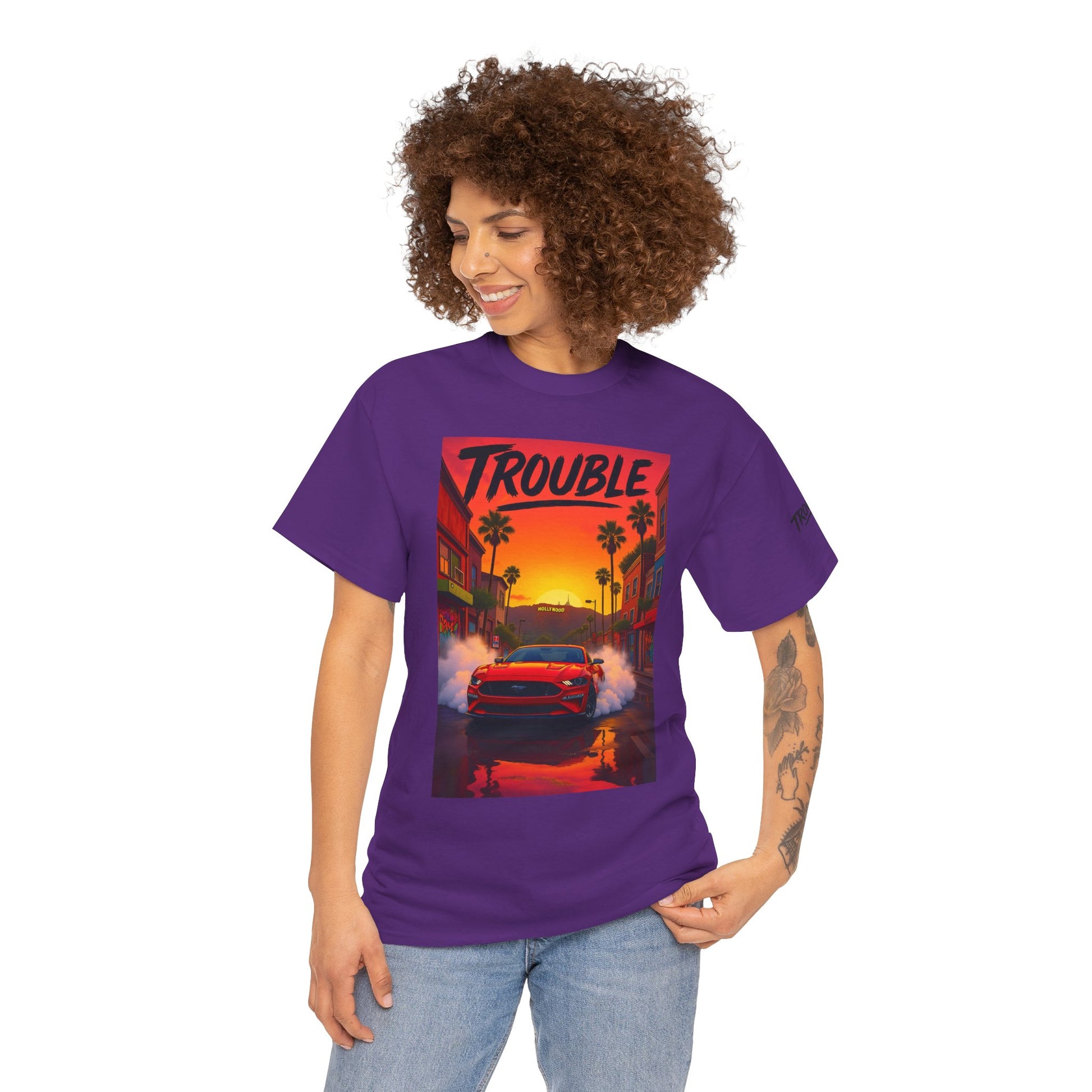 Trouble Retro Trouble Graphic Tee, Unisex Cotton T-Shirt, Cool Streetwear Shirt, Casual Summer Tee, Gift for Car Lovers