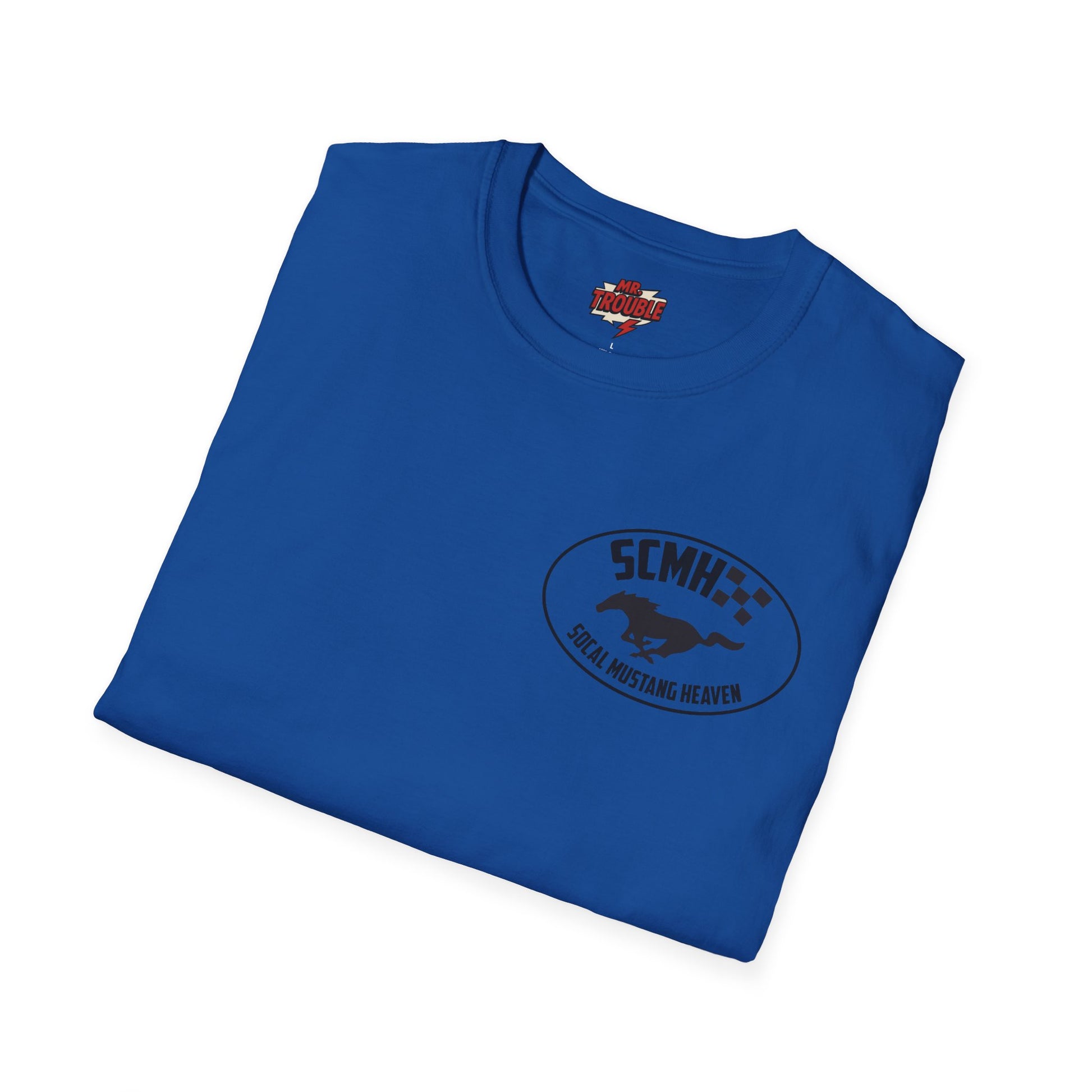 Mr. Trouble SoCal Mustang Heaven T-Shirt, Unisex Graphic Tee, Perfect for Car Lovers, Vintage Style, Gift for Horse Enthusiasts, Casual Wear
