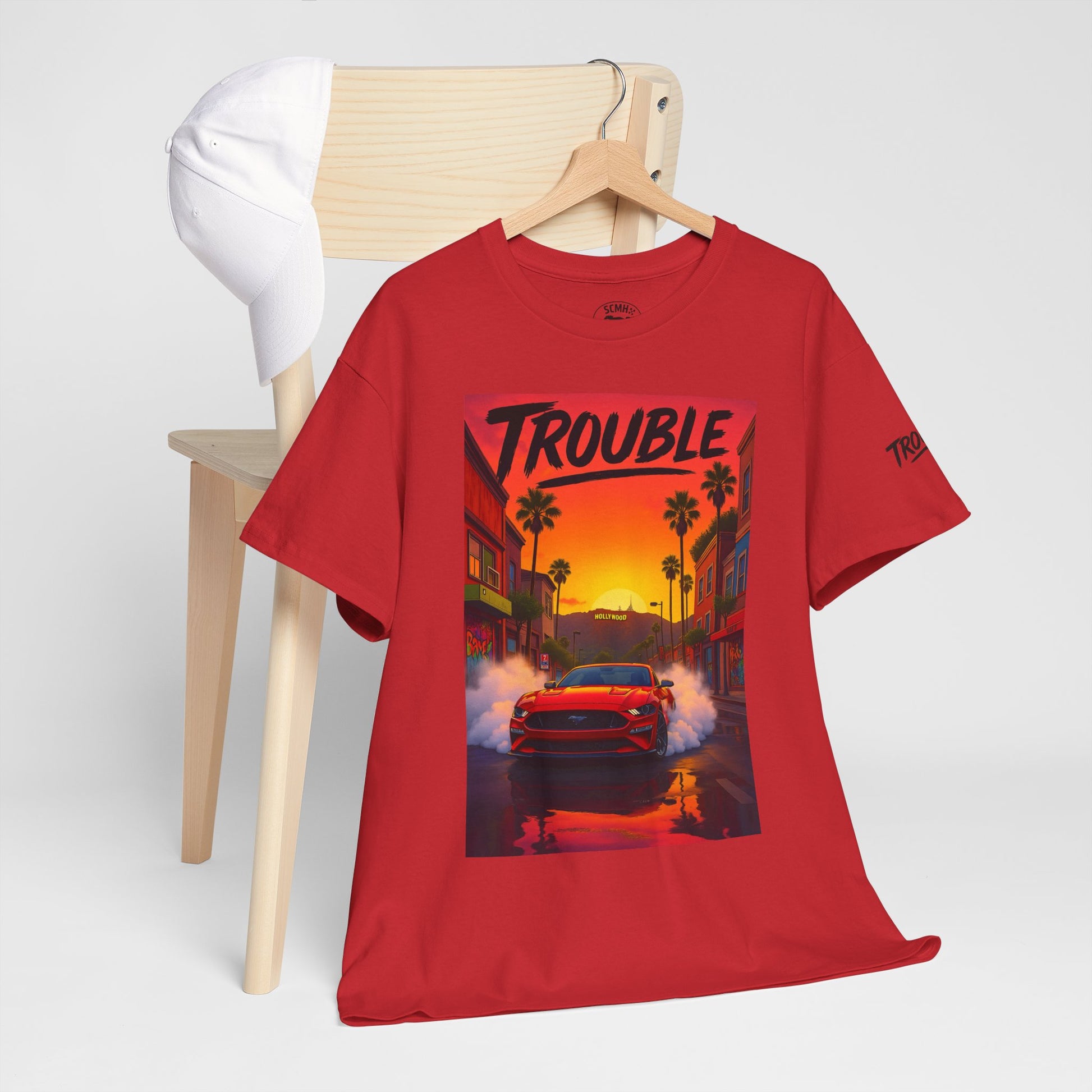 Trouble Retro Trouble Graphic Tee, Unisex Cotton T-Shirt, Cool Streetwear Shirt, Casual Summer Tee, Gift for Car Lovers