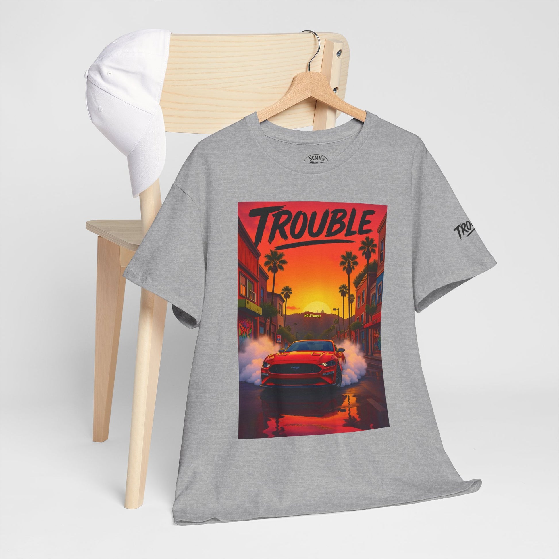 Trouble Retro Trouble Graphic Tee, Unisex Cotton T-Shirt, Cool Streetwear Shirt, Casual Summer Tee, Gift for Car Lovers