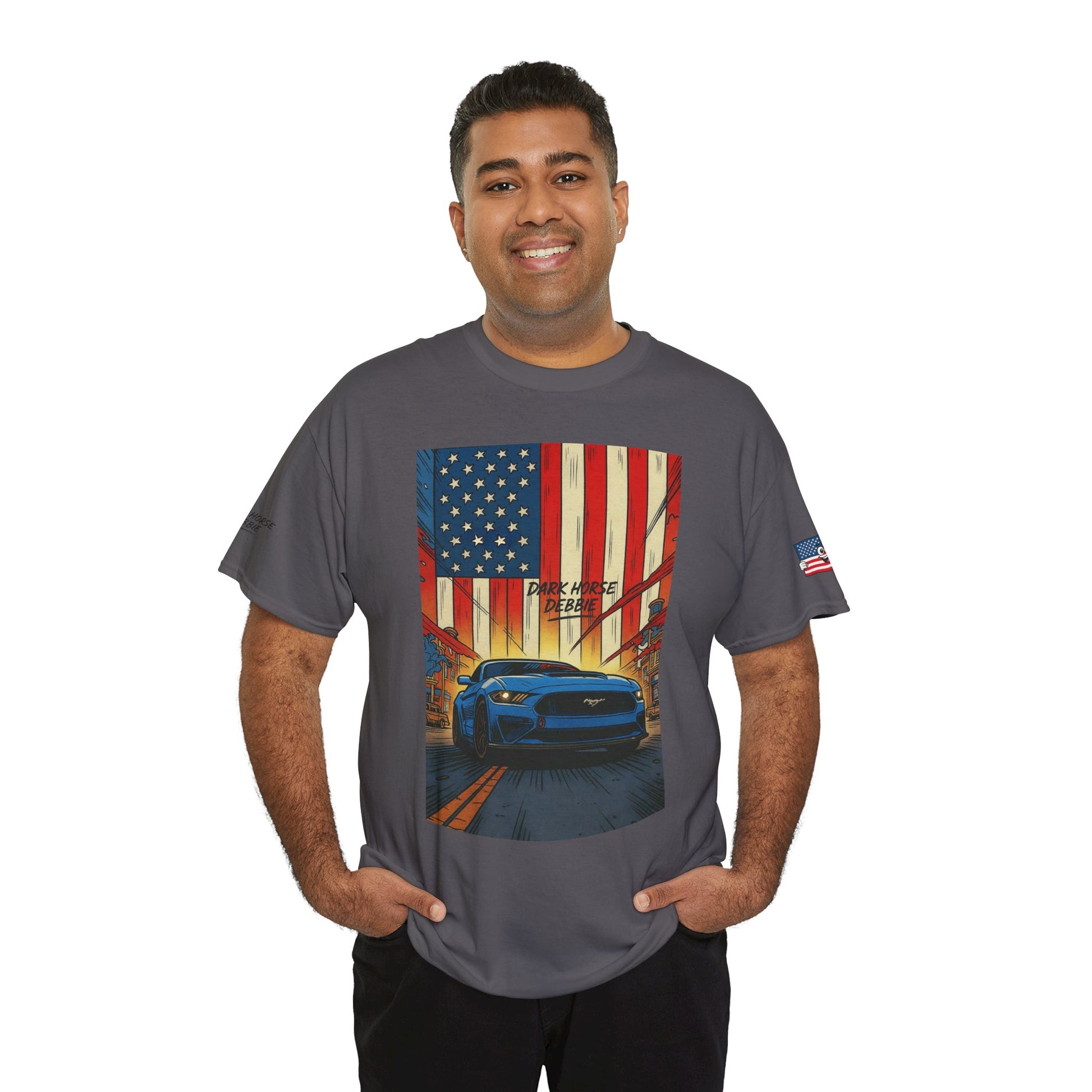 Dark Horse Debbie Patriotic Car Enthusiast Tee - Perfect for Independence Day, Gift for Dad, Car Show, Track Day, Summer Style