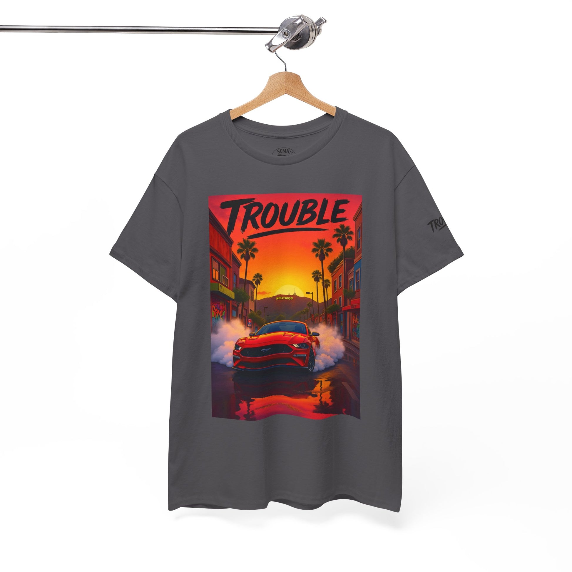 Trouble Retro Trouble Graphic Tee, Unisex Cotton T-Shirt, Cool Streetwear Shirt, Casual Summer Tee, Gift for Car Lovers