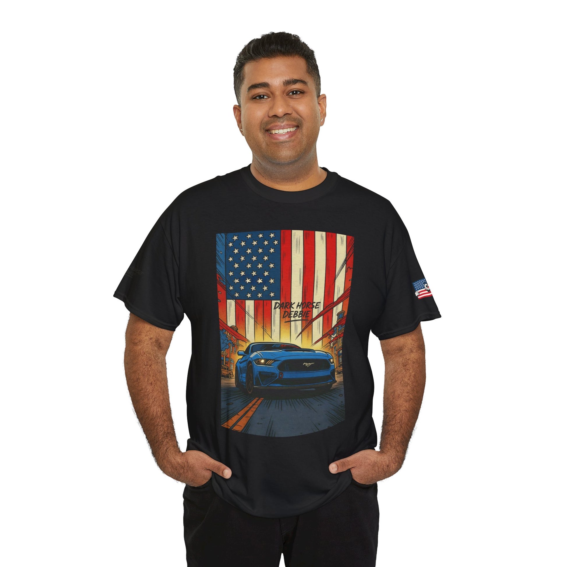 Dark Horse Debbie Patriotic Car Enthusiast Tee - Perfect for Independence Day, Gift for Dad, Car Show, Track Day, Summer Style