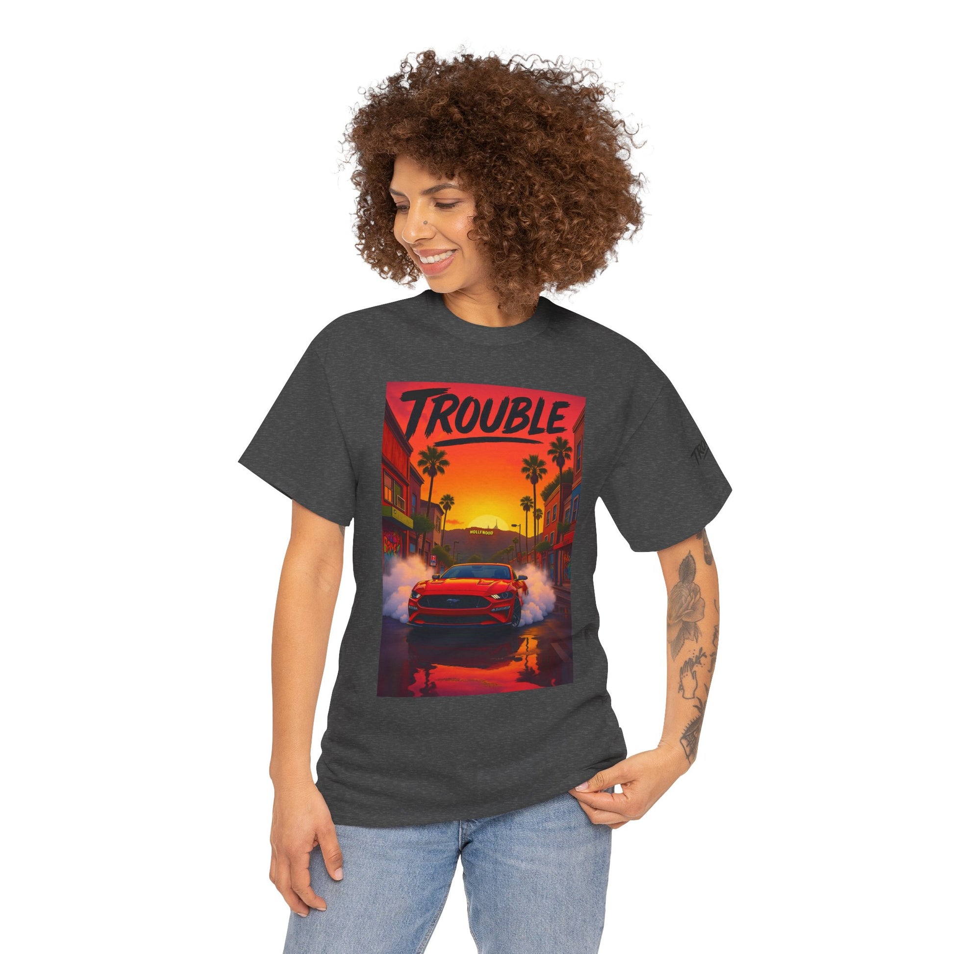 Trouble Retro Trouble Graphic Tee, Unisex Cotton T-Shirt, Cool Streetwear Shirt, Casual Summer Tee, Gift for Car Lovers