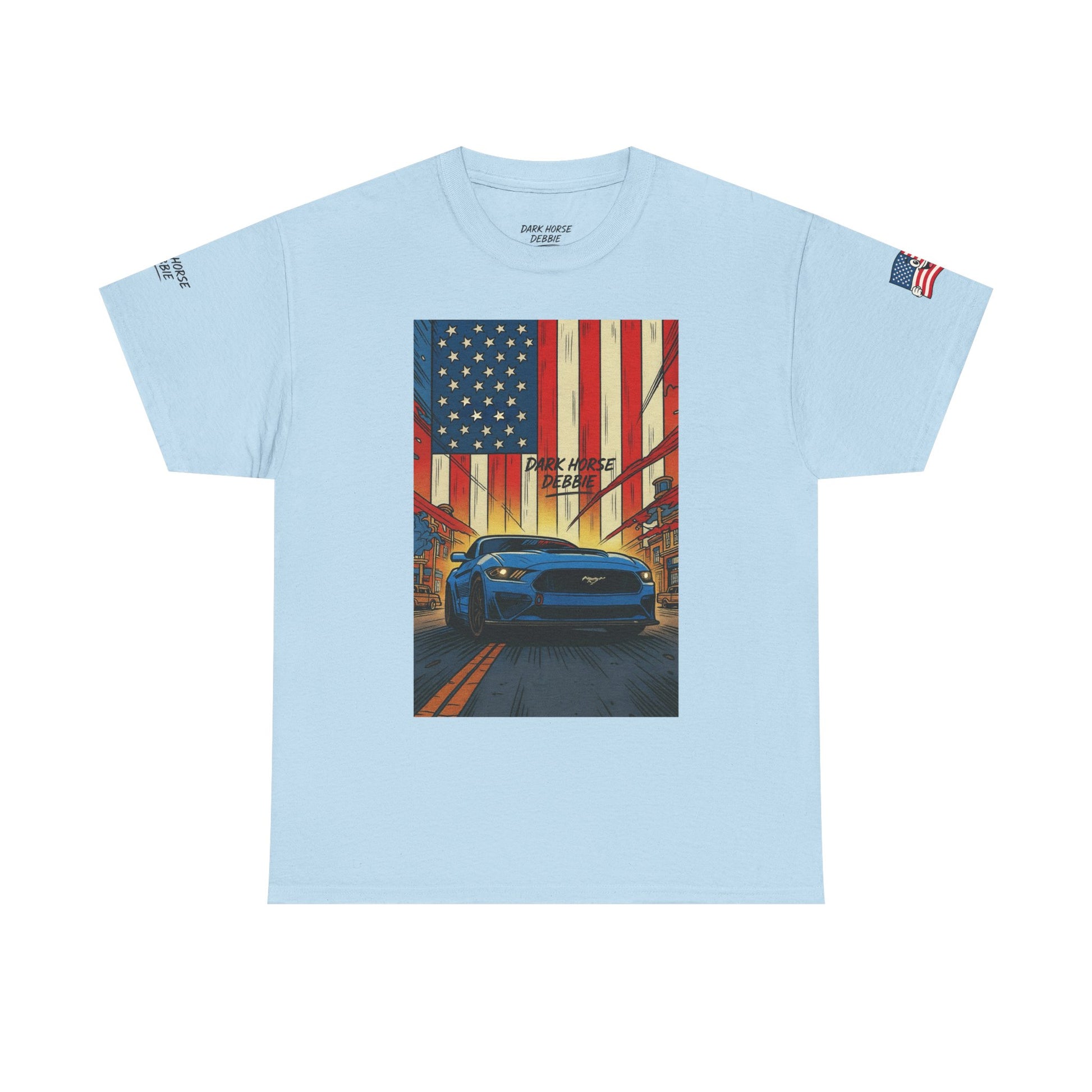 Dark Horse Debbie Patriotic Car Enthusiast Tee - Perfect for Independence Day, Gift for Dad, Car Show, Track Day, Summer Style