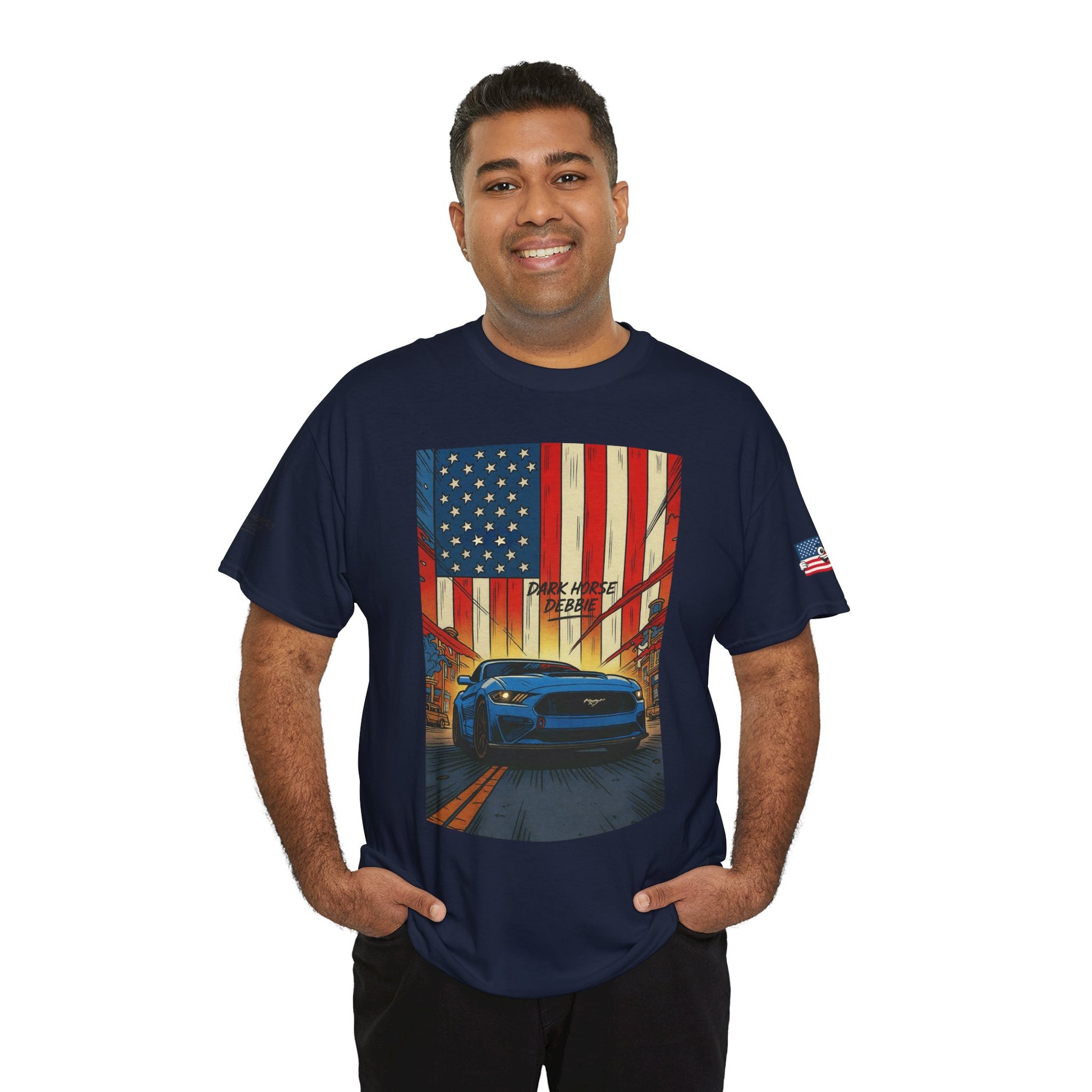 Dark Horse Debbie Patriotic Car Enthusiast Tee - Perfect for Independence Day, Gift for Dad, Car Show, Track Day, Summer Style
