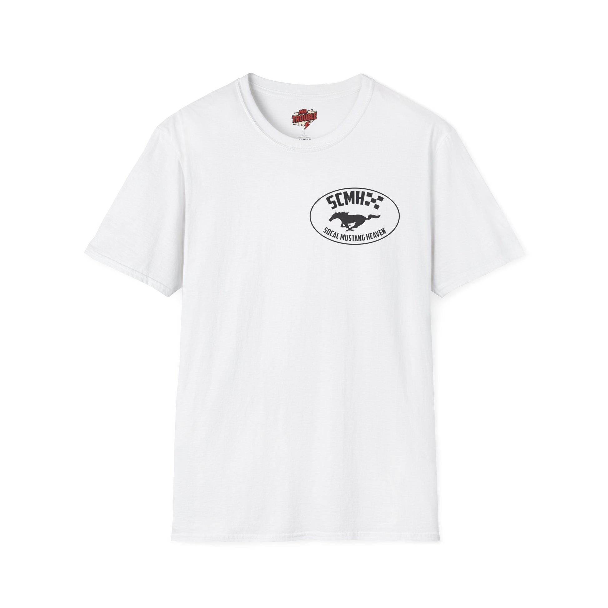 Mr. Trouble SoCal Mustang Heaven T-Shirt, Unisex Graphic Tee, Perfect for Car Lovers, Vintage Style, Gift for Horse Enthusiasts, Casual Wear