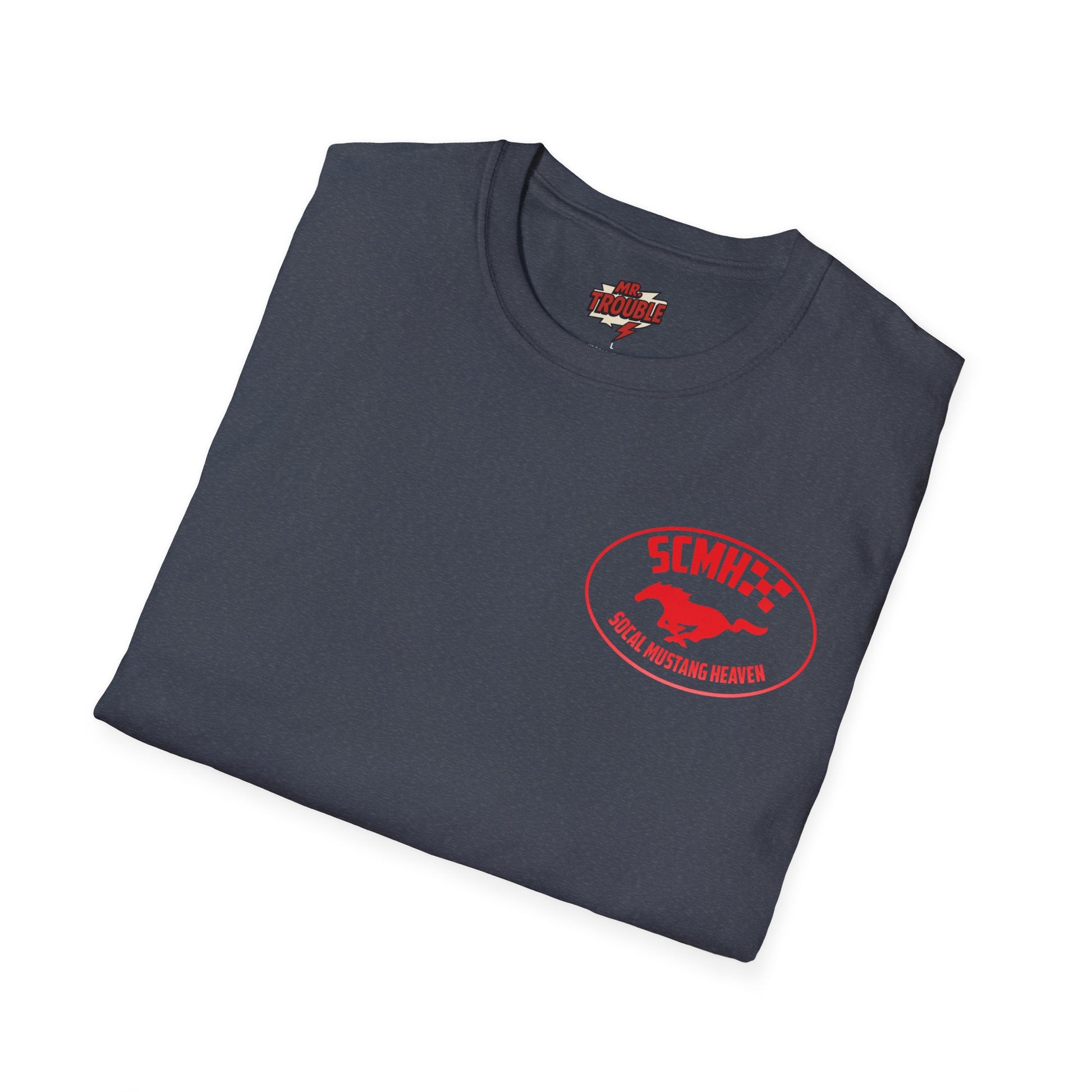 Mr. Trouble SoCal Mustang Heaven T-Shirt, Unisex T-Shirt, Vintage Style Tee, Horse Lover Gift, Car Enthusiast Apparel, Horse Racing Shirt