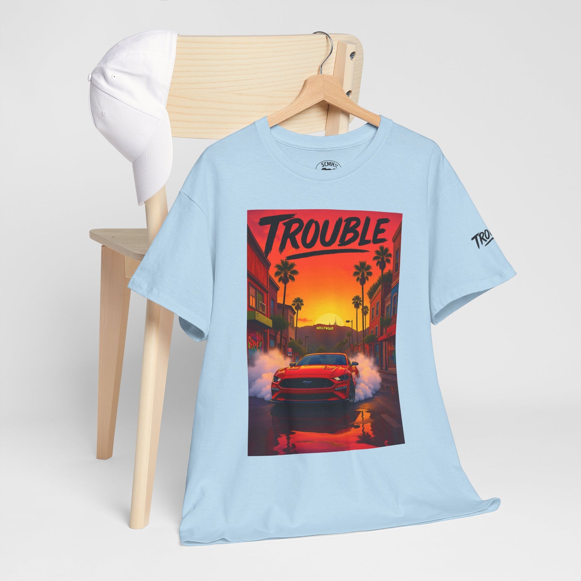 Trouble Retro Trouble Graphic Tee, Unisex Cotton T-Shirt, Cool Streetwear Shirt, Casual Summer Tee, Gift for Car Lovers