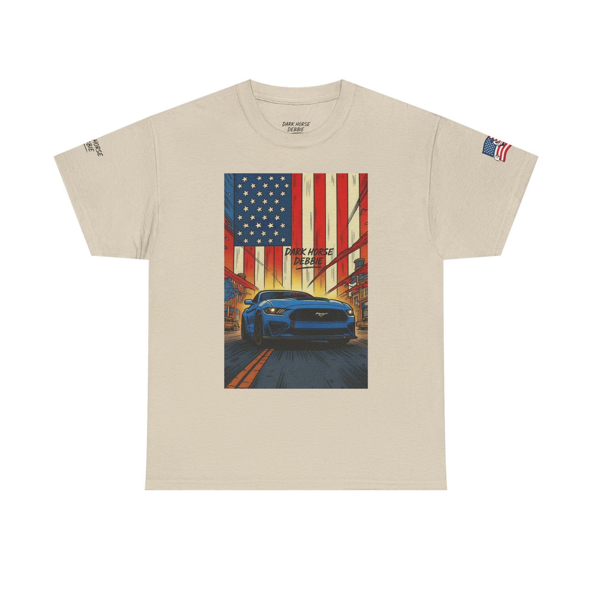 Dark Horse Debbie Patriotic Car Enthusiast Tee - Perfect for Independence Day, Gift for Dad, Car Show, Track Day, Summer Style