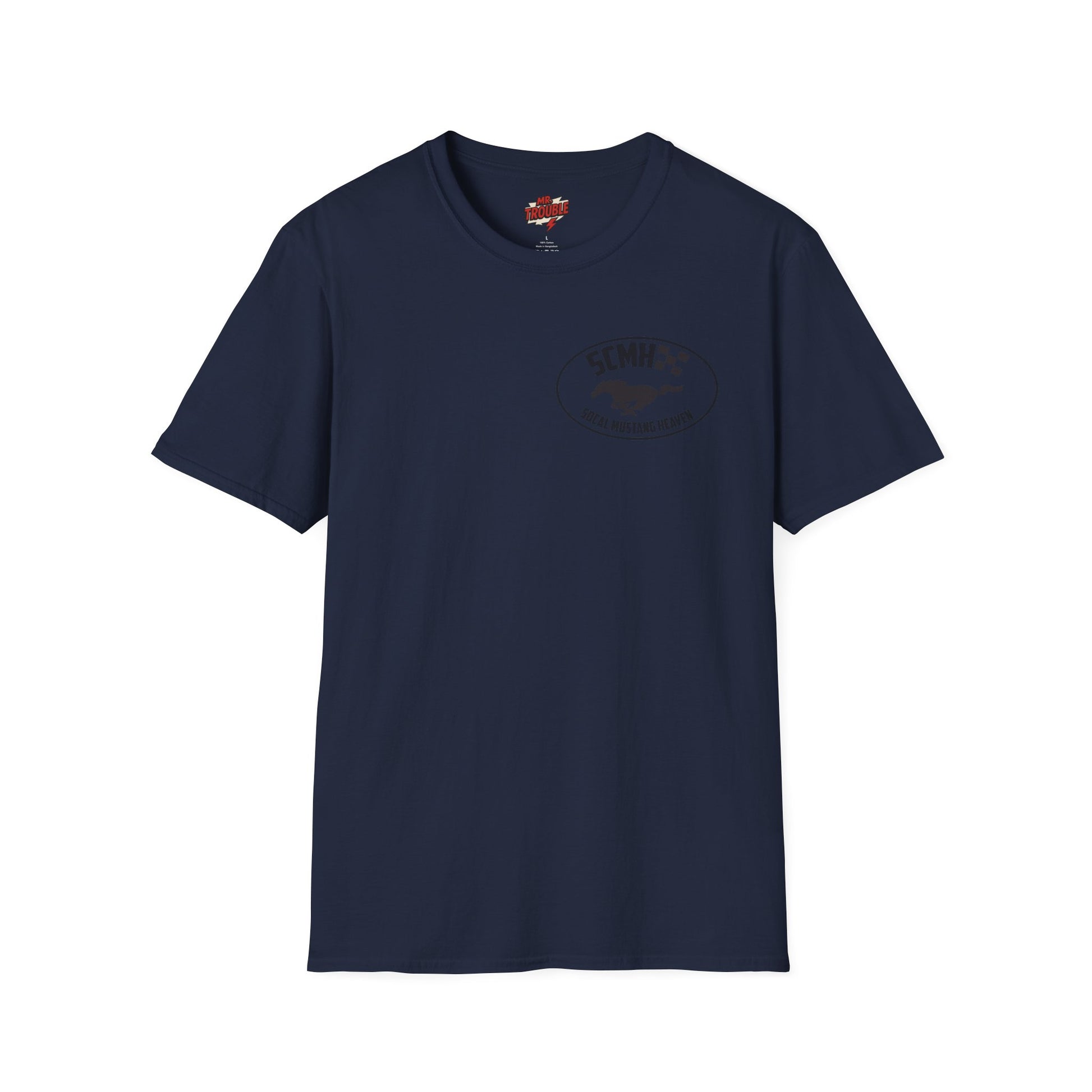 Mr. Trouble SoCal Mustang Heaven T-Shirt, Unisex Graphic Tee, Perfect for Car Lovers, Vintage Style, Gift for Horse Enthusiasts, Casual Wear