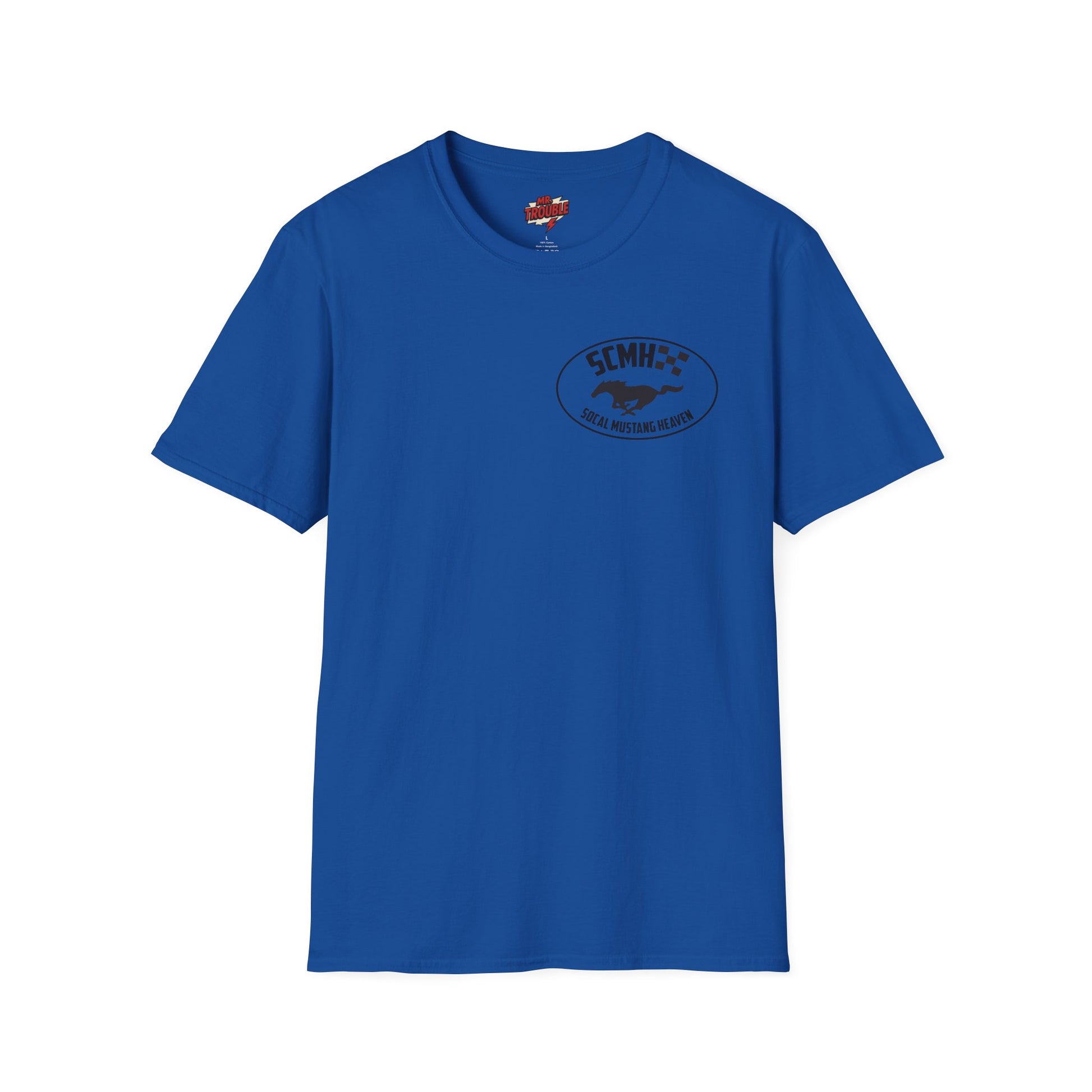 Mr. Trouble SoCal Mustang Heaven T-Shirt, Unisex Graphic Tee, Perfect for Car Lovers, Vintage Style, Gift for Horse Enthusiasts, Casual Wear