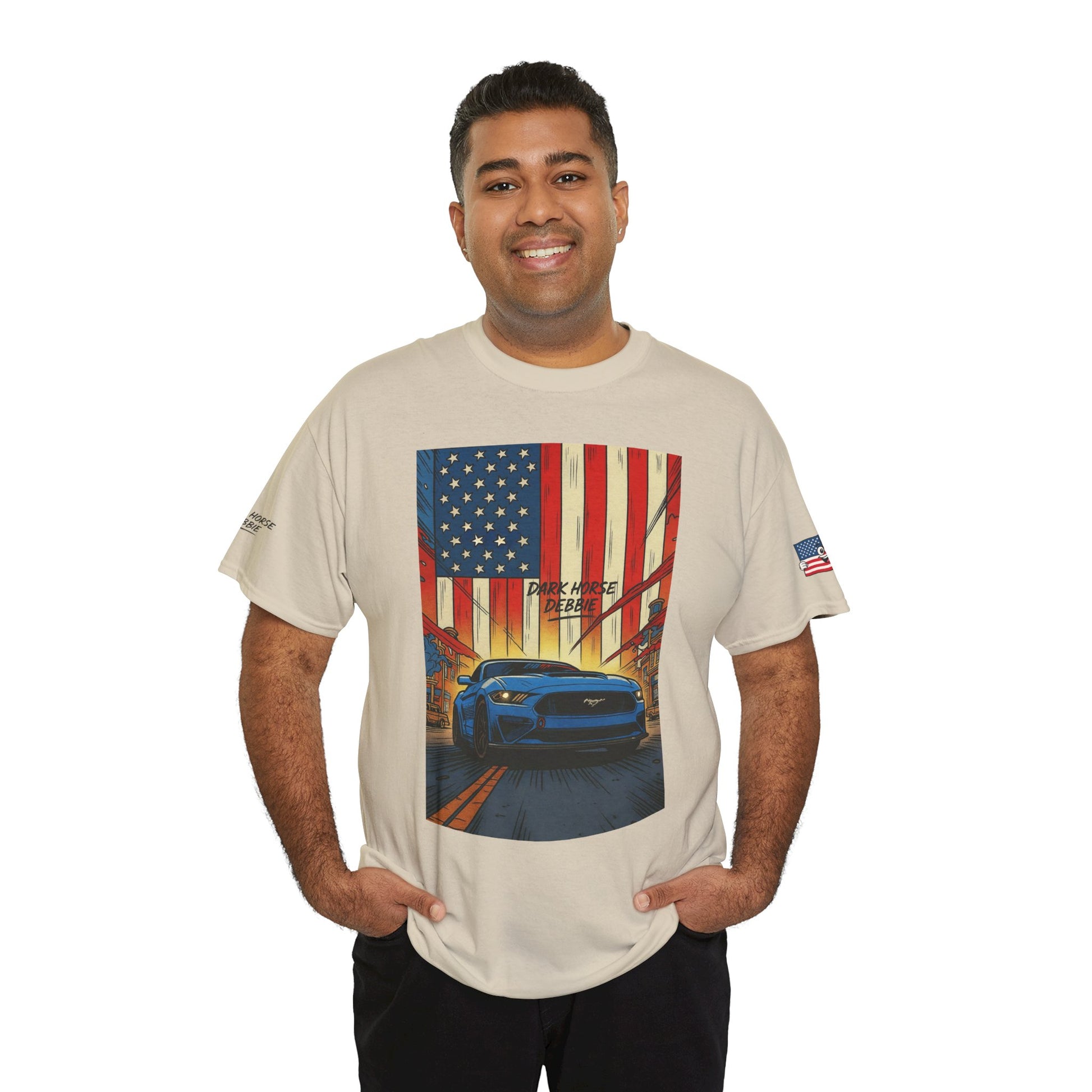 Dark Horse Debbie Patriotic Car Enthusiast Tee - Perfect for Independence Day, Gift for Dad, Car Show, Track Day, Summer Style