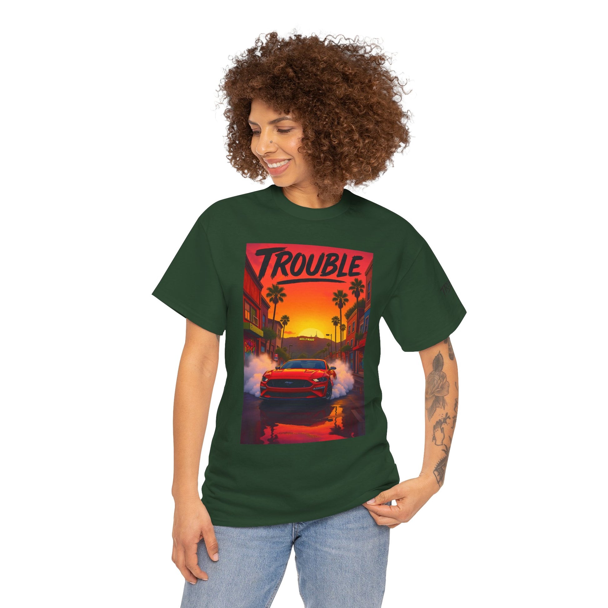 Trouble Retro Trouble Graphic Tee, Unisex Cotton T-Shirt, Cool Streetwear Shirt, Casual Summer Tee, Gift for Car Lovers