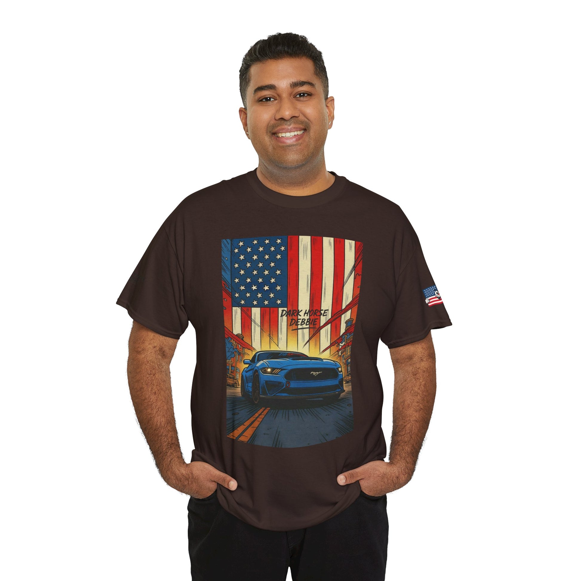 Dark Horse Debbie Patriotic Car Enthusiast Tee - Perfect for Independence Day, Gift for Dad, Car Show, Track Day, Summer Style