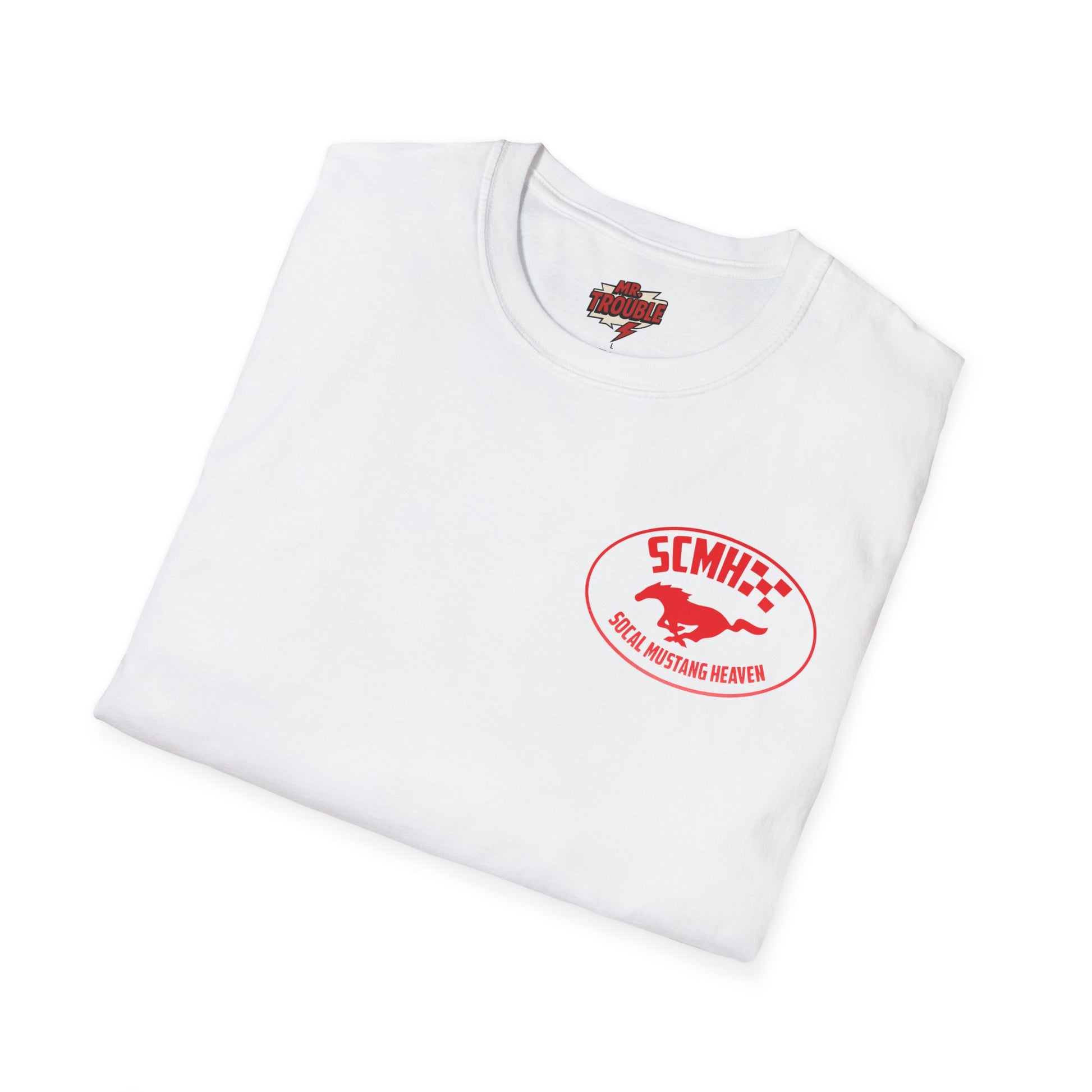 Mr. Trouble SoCal Mustang Heaven T-Shirt, Unisex T-Shirt, Vintage Style Tee, Horse Lover Gift, Car Enthusiast Apparel, Horse Racing Shirt