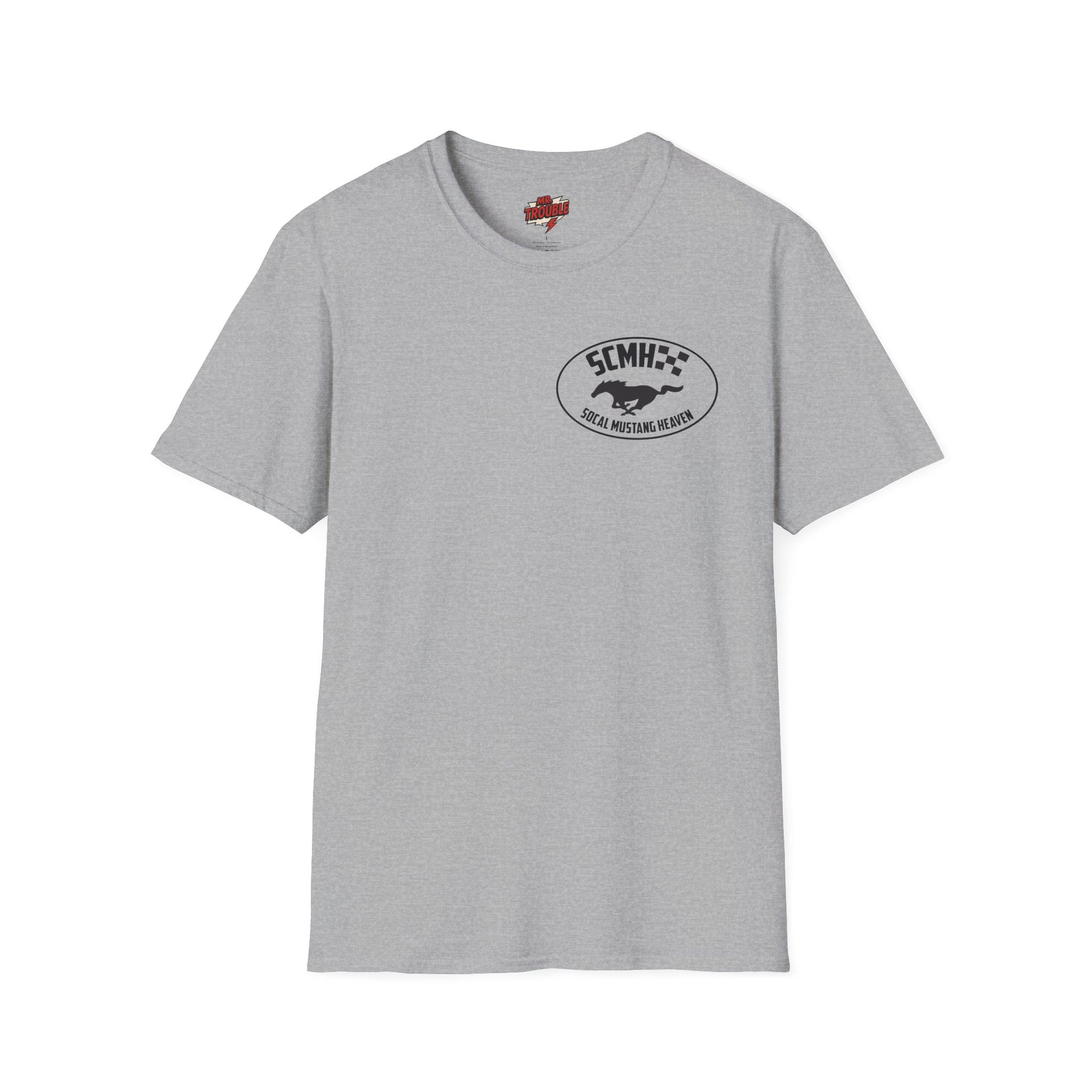 Mr. Trouble SoCal Mustang Heaven T-Shirt, Unisex Graphic Tee, Perfect for Car Lovers, Vintage Style, Gift for Horse Enthusiasts, Casual Wear