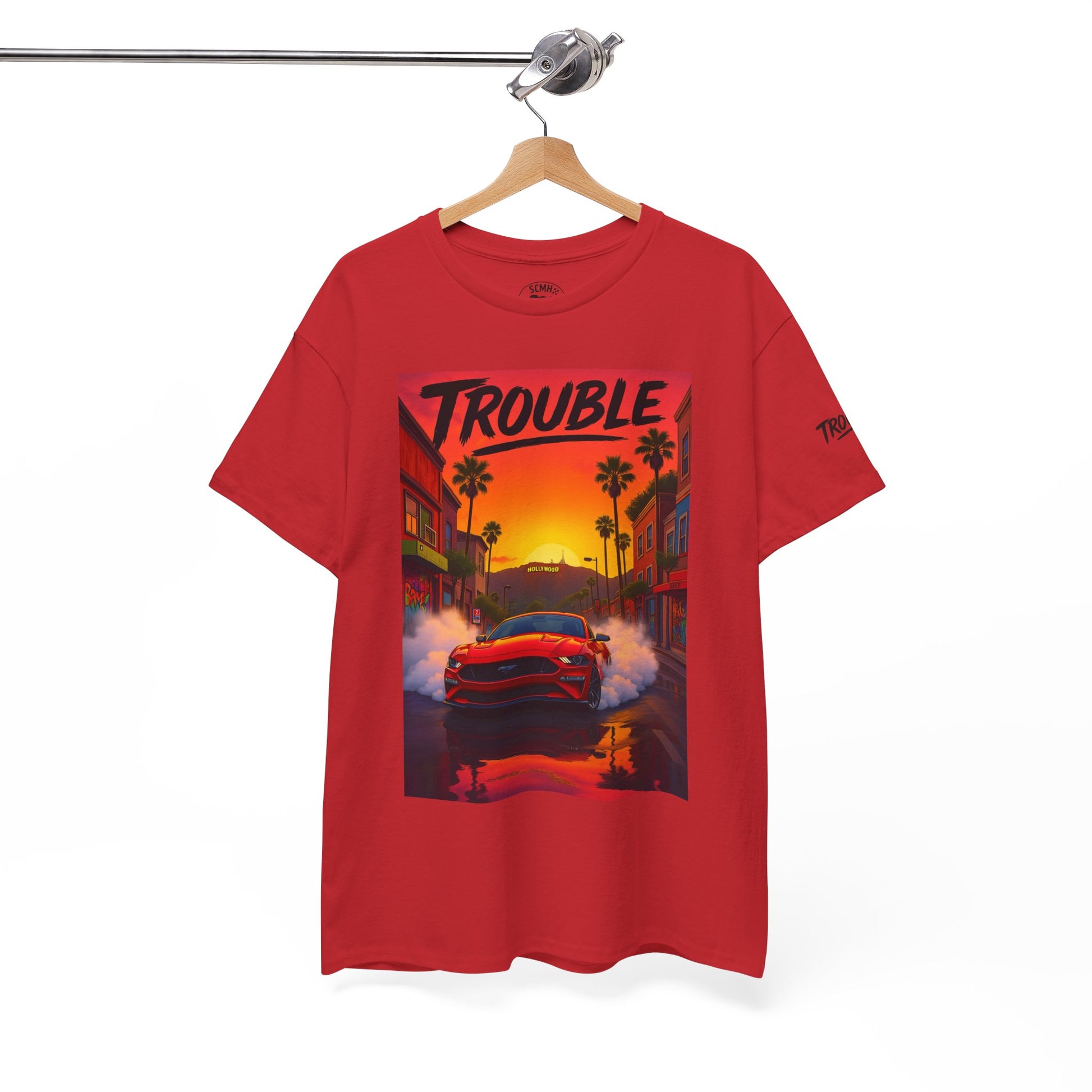 Trouble Retro Trouble Graphic Tee, Unisex Cotton T-Shirt, Cool Streetwear Shirt, Casual Summer Tee, Gift for Car Lovers