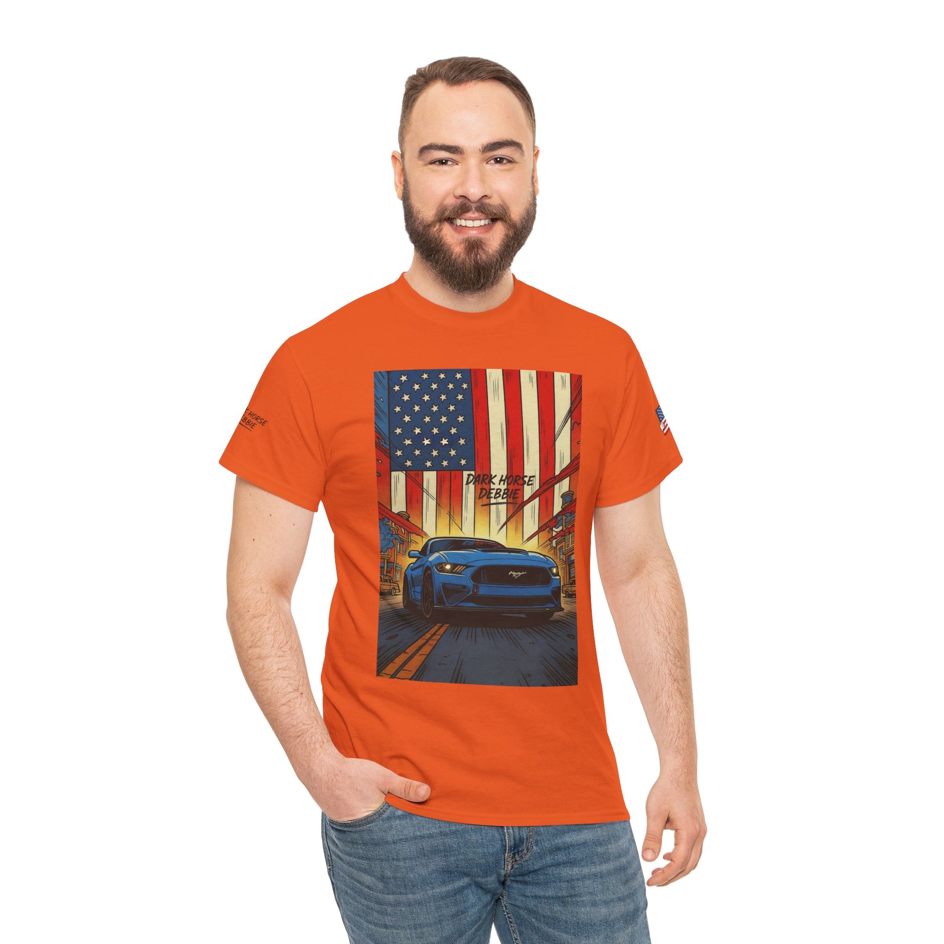 Dark Horse Debbie Patriotic Car Enthusiast Tee - Perfect for Independence Day, Gift for Dad, Car Show, Track Day, Summer Style