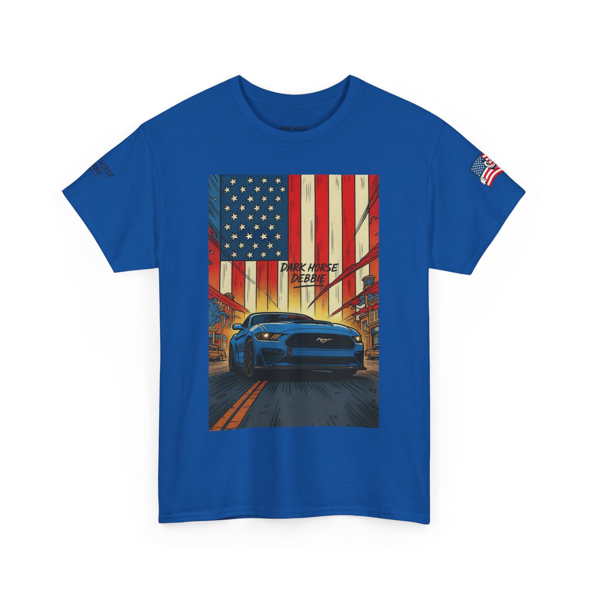 Dark Horse Debbie Patriotic Car Enthusiast Tee - Perfect for Independence Day, Gift for Dad, Car Show, Track Day, Summer Style