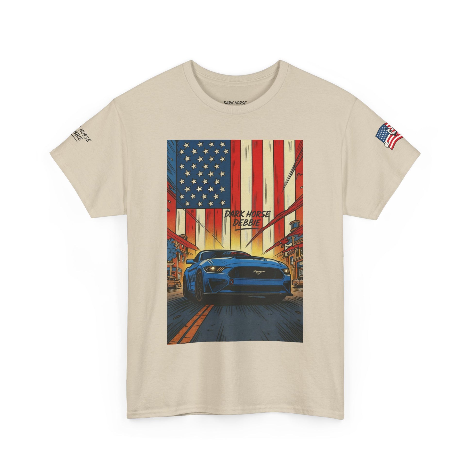 Dark Horse Debbie Patriotic Car Enthusiast Tee - Perfect for Independence Day, Gift for Dad, Car Show, Track Day, Summer Style